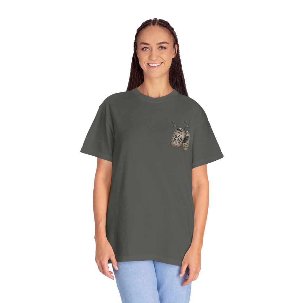 Dog Tags and Skull - 250 Years of Freedom Graphic Tee