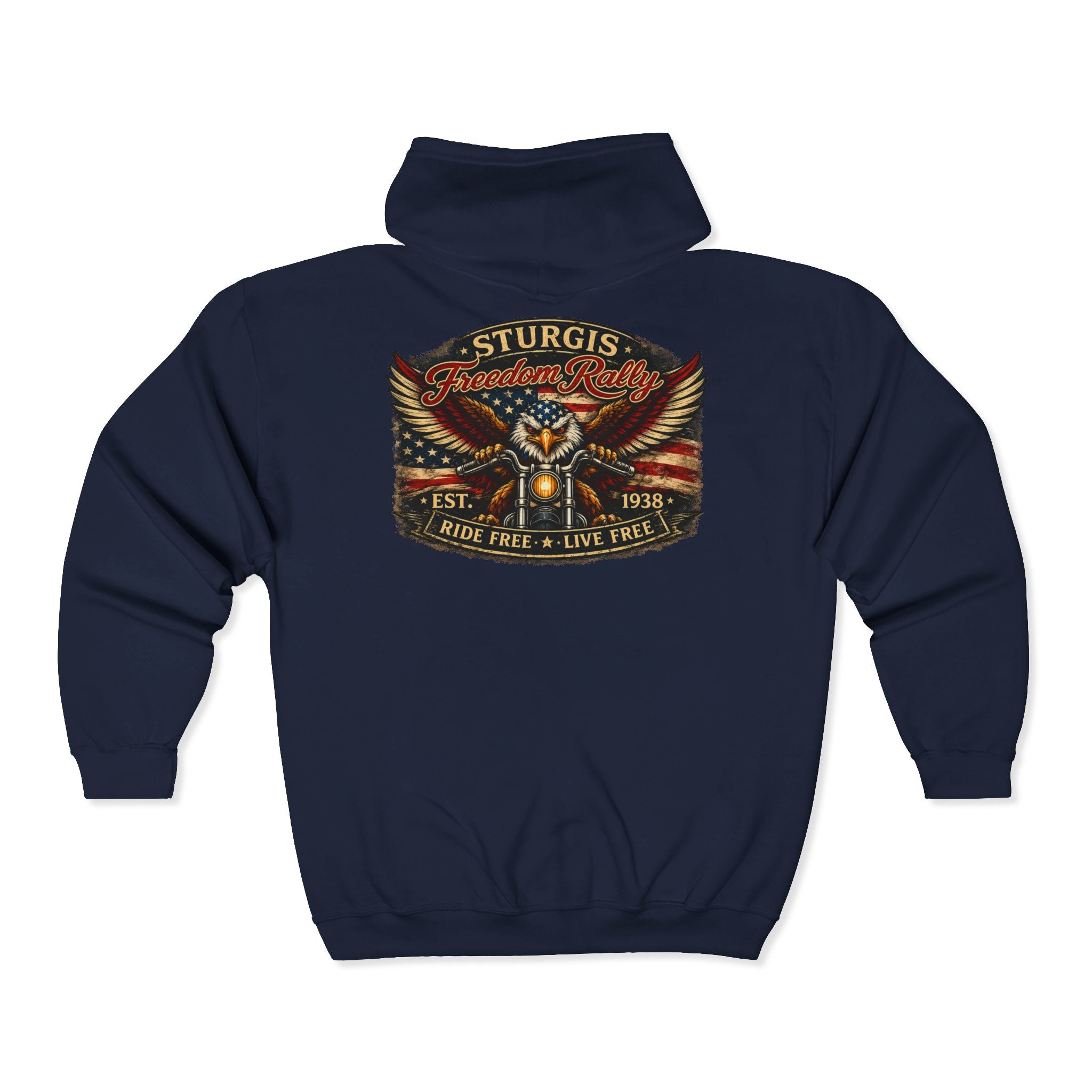 Sturgis Motorcycle Freedom Rally Hoodie (Front & Back Print)