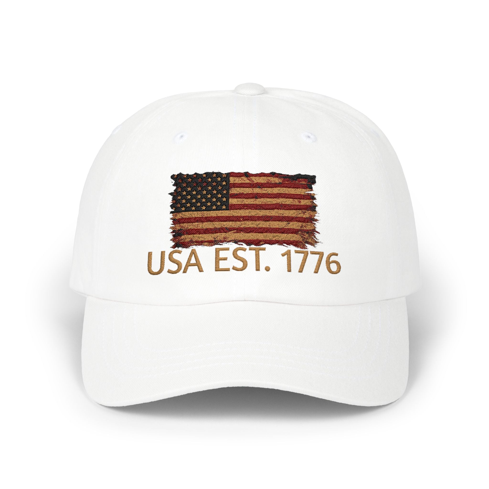 Distressed American Flag Dad Cap — Vintage USA