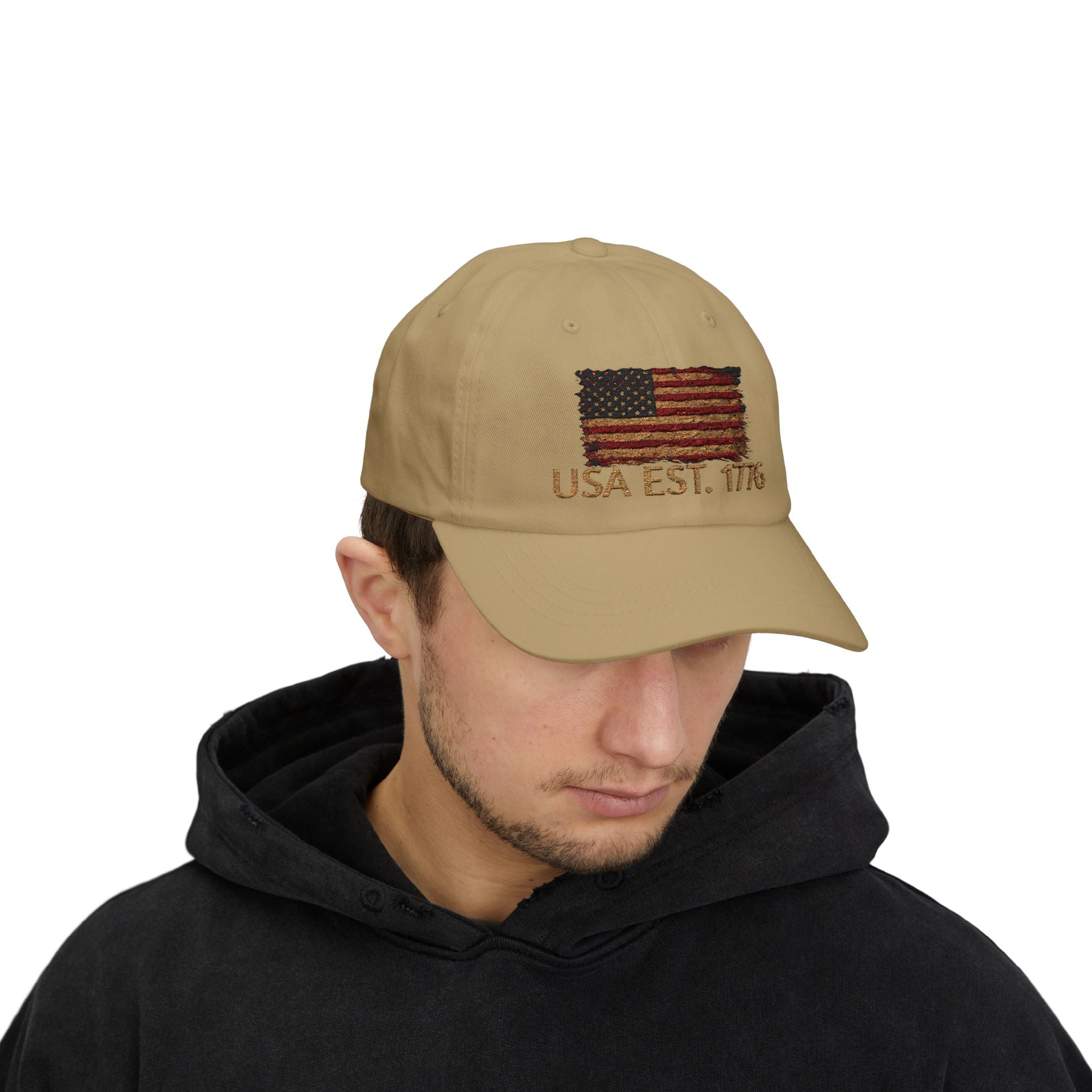 Distressed American Flag Dad Cap — Vintage USA