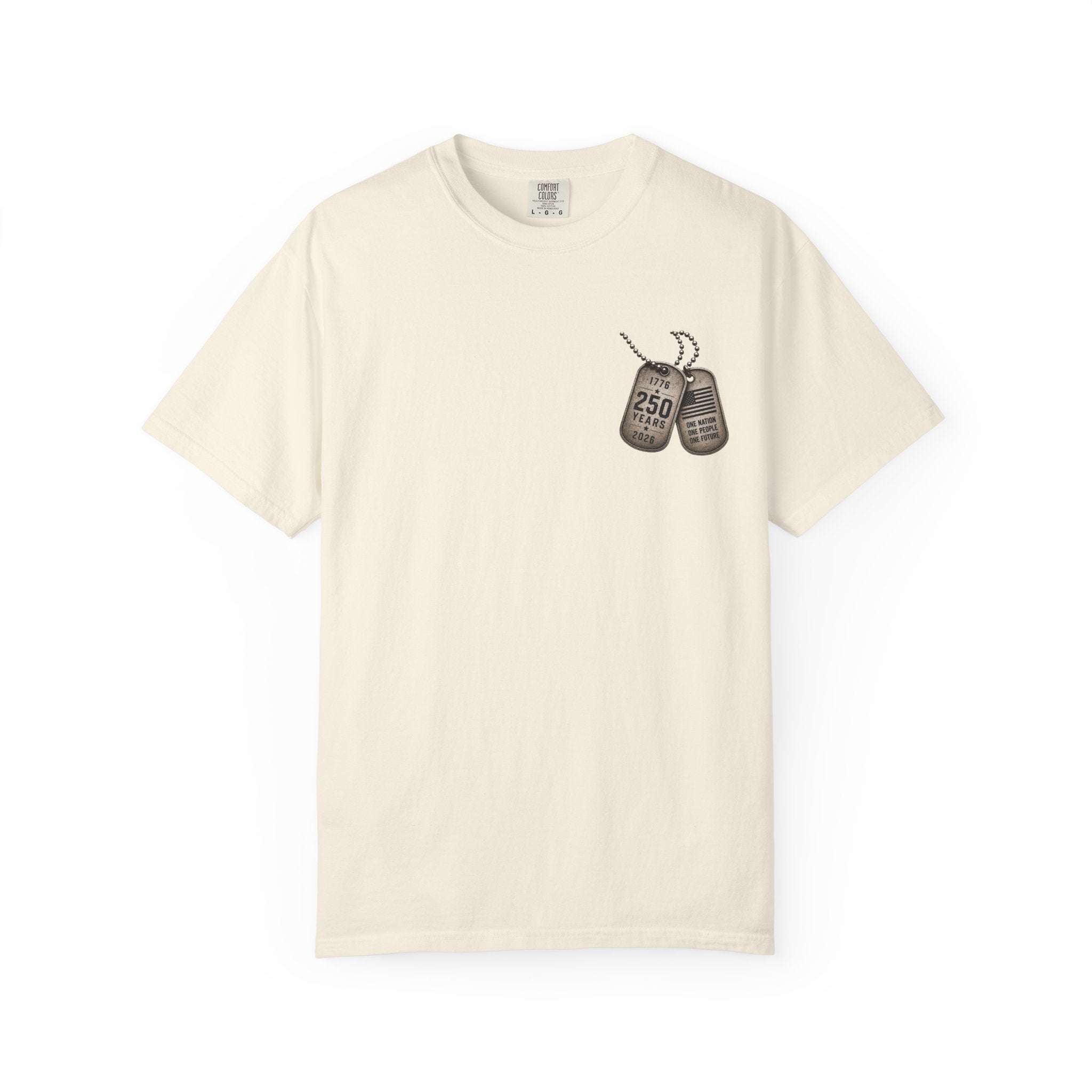 Dog Tags and Skull - 250 Years of Freedom Graphic Tee