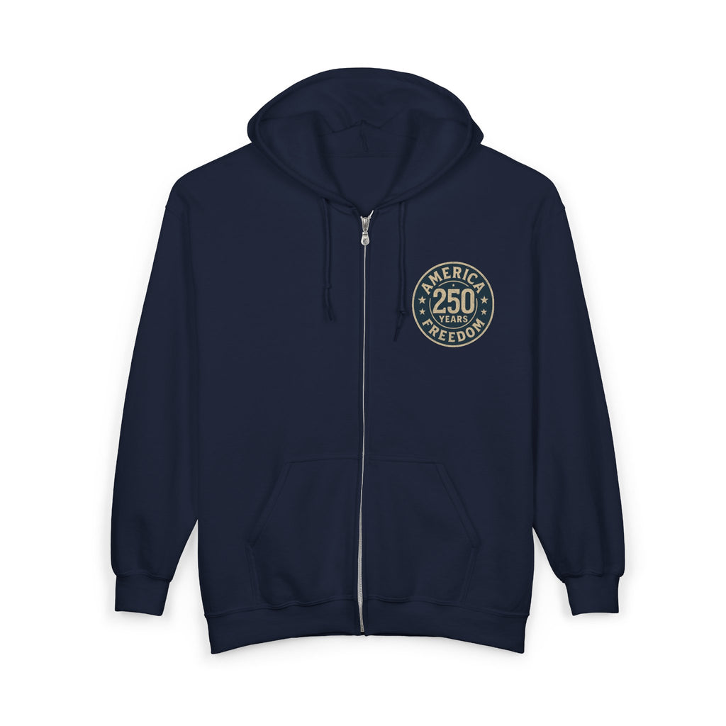 1776% Committed to Freedom - 250 Years Zip Hoodie (Front & Back Print)
