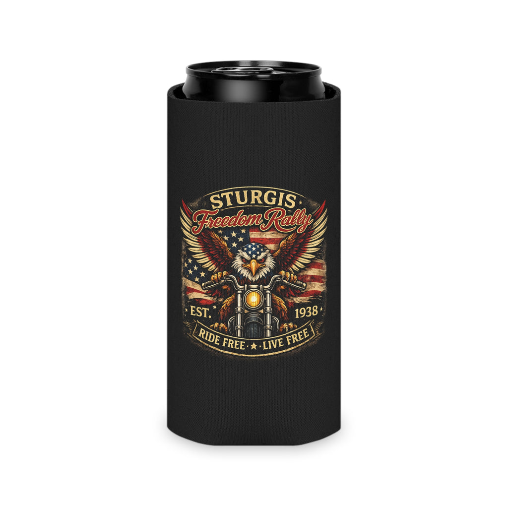 Can Cooler — Sturgis Motorcycle Rally Eagle Flag Design