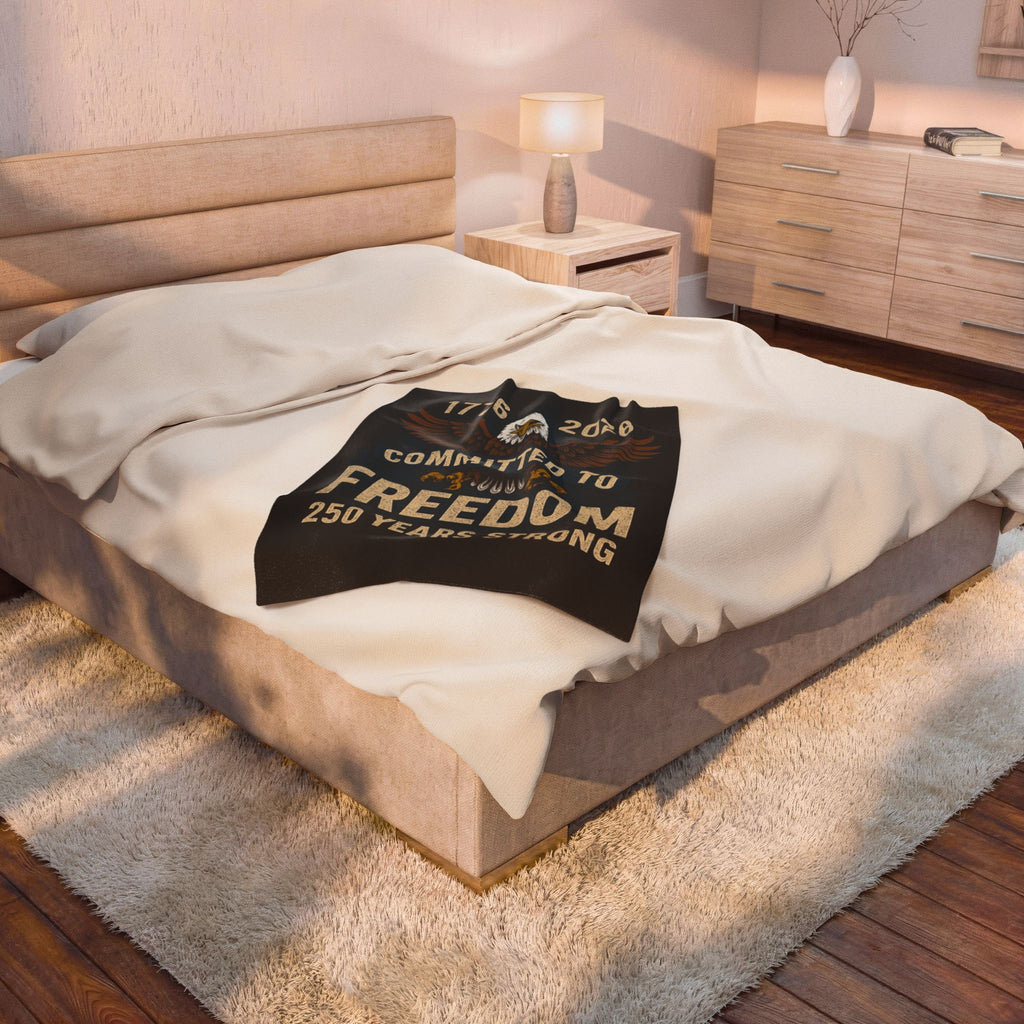 1776-2026 Committed to Freedom Velveteen Plush Blanket