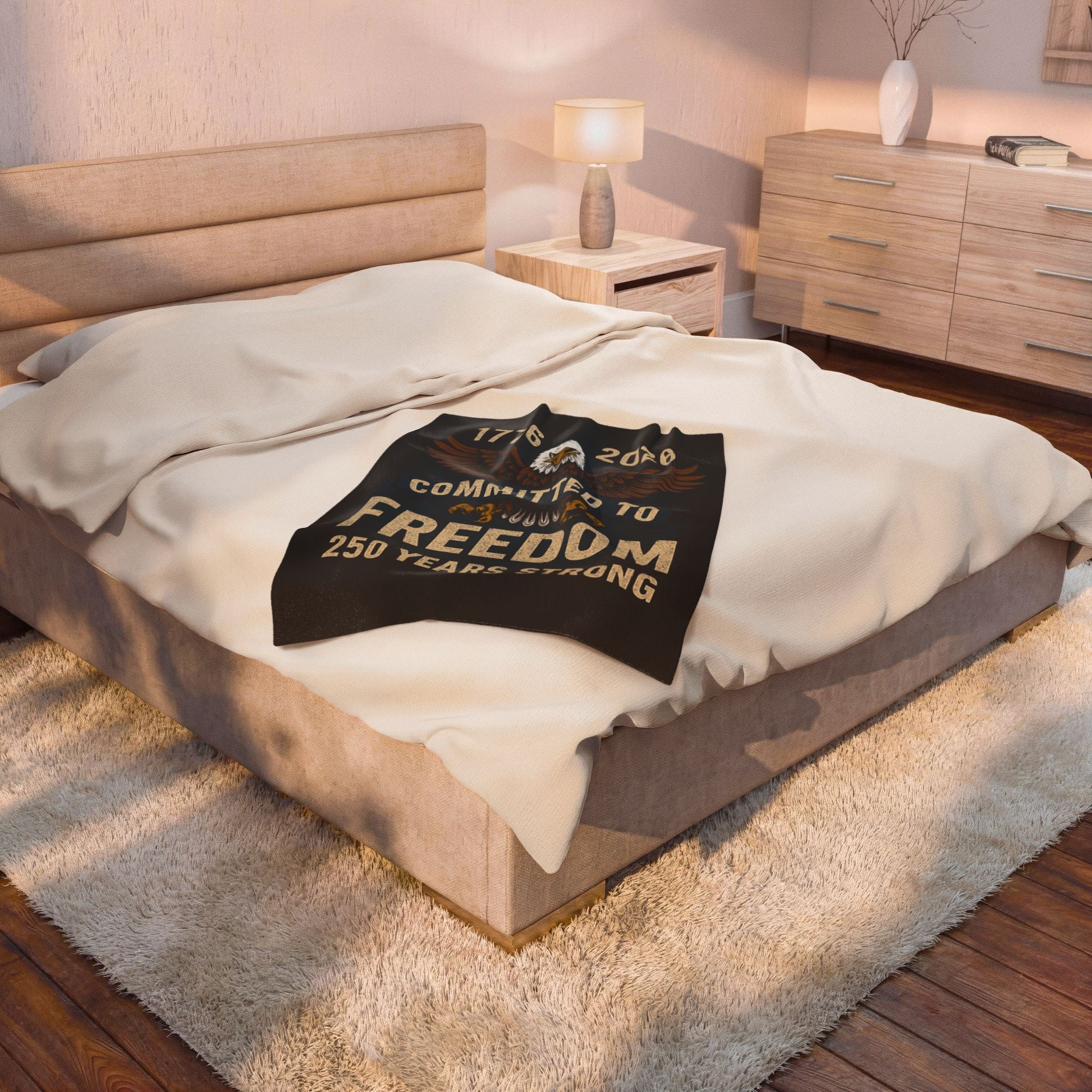 1776-2026 Committed to Freedom Velveteen Plush Blanket
