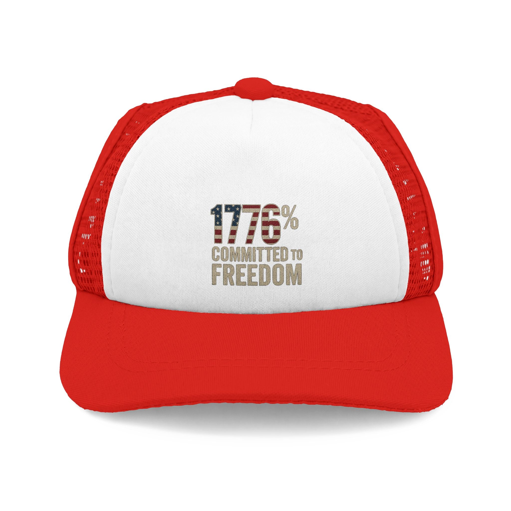 Dog Trucker Hat — “1776% Committed to Freedom”