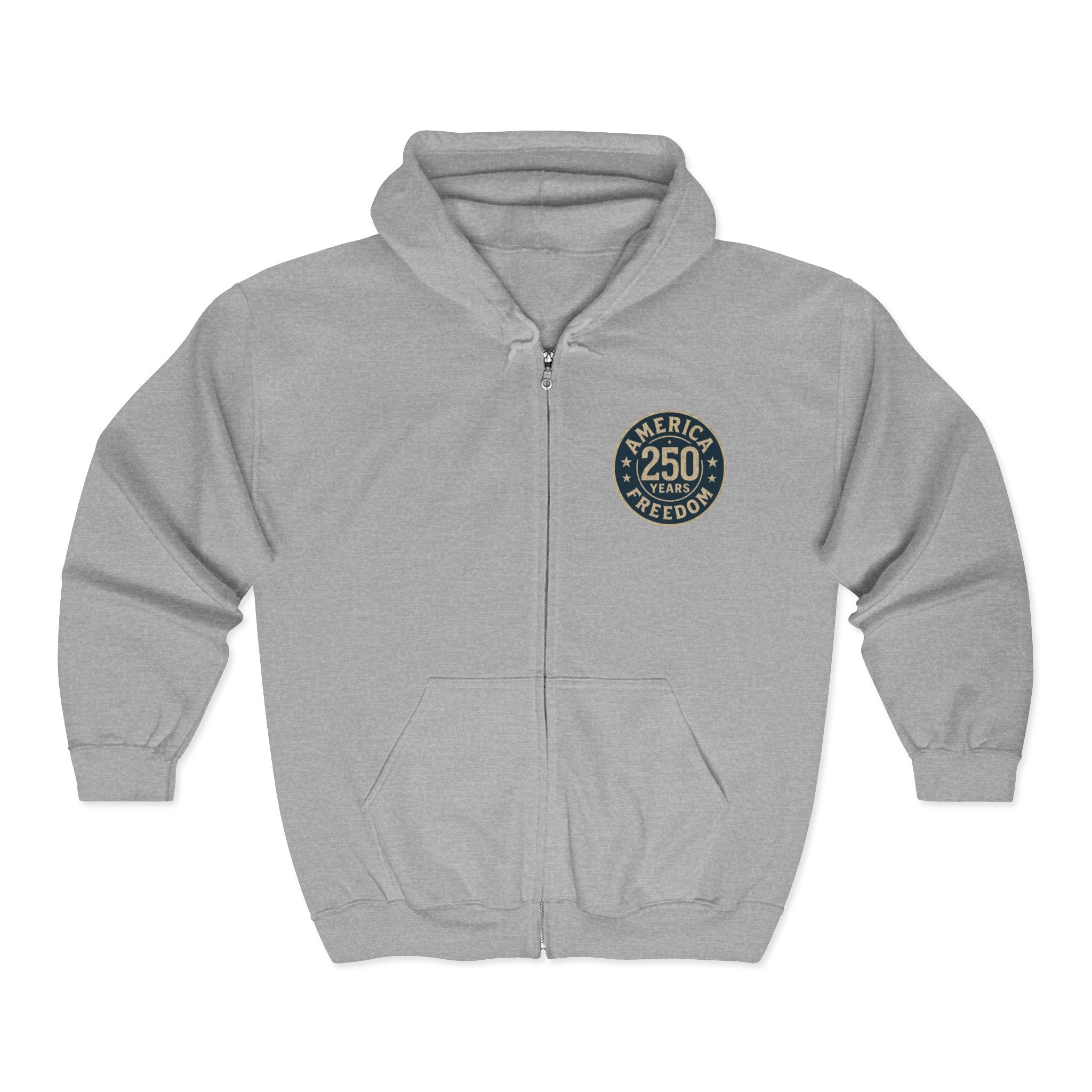 1776% Committed to Freedom - 250 Years Zip Hoodie (Front & Back Print)