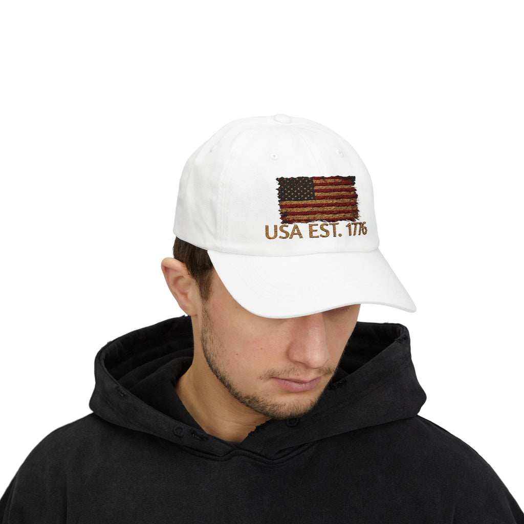 Distressed American Flag Dad Cap — Vintage USA