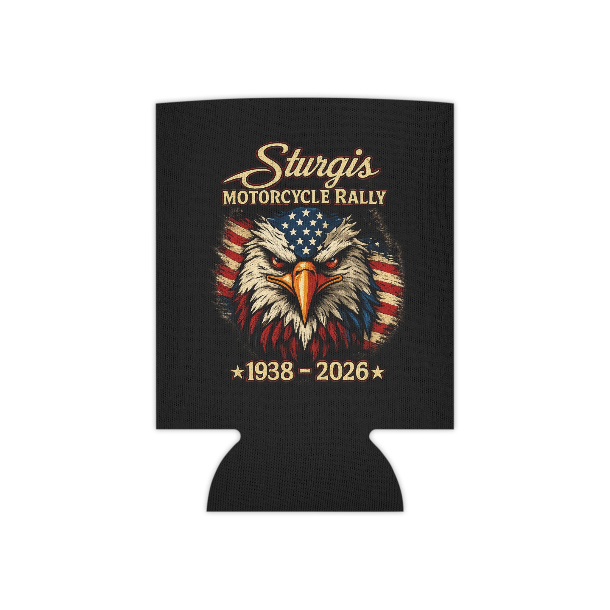 Can Cooler — Sturgis Motorcycle Rally Eagle Flag Design