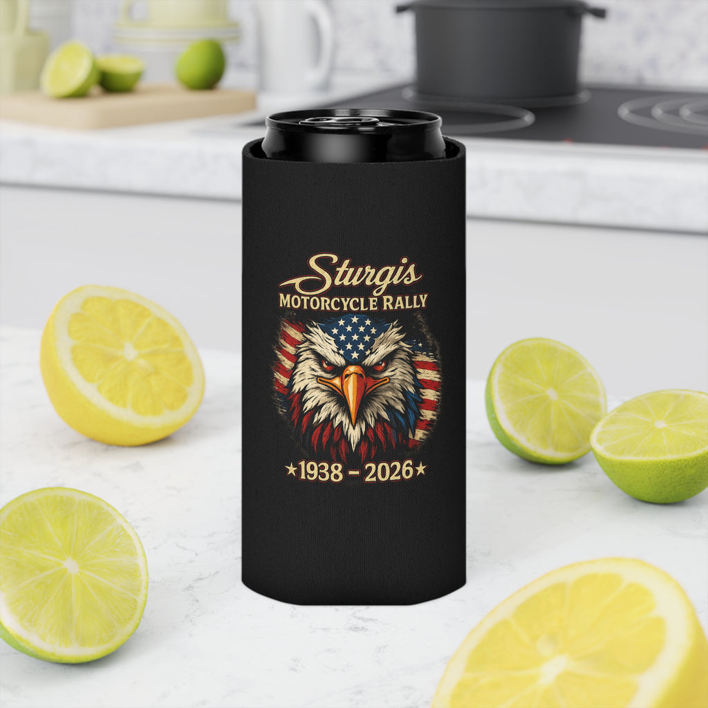 Can Cooler — Sturgis Motorcycle Rally Eagle Flag Design