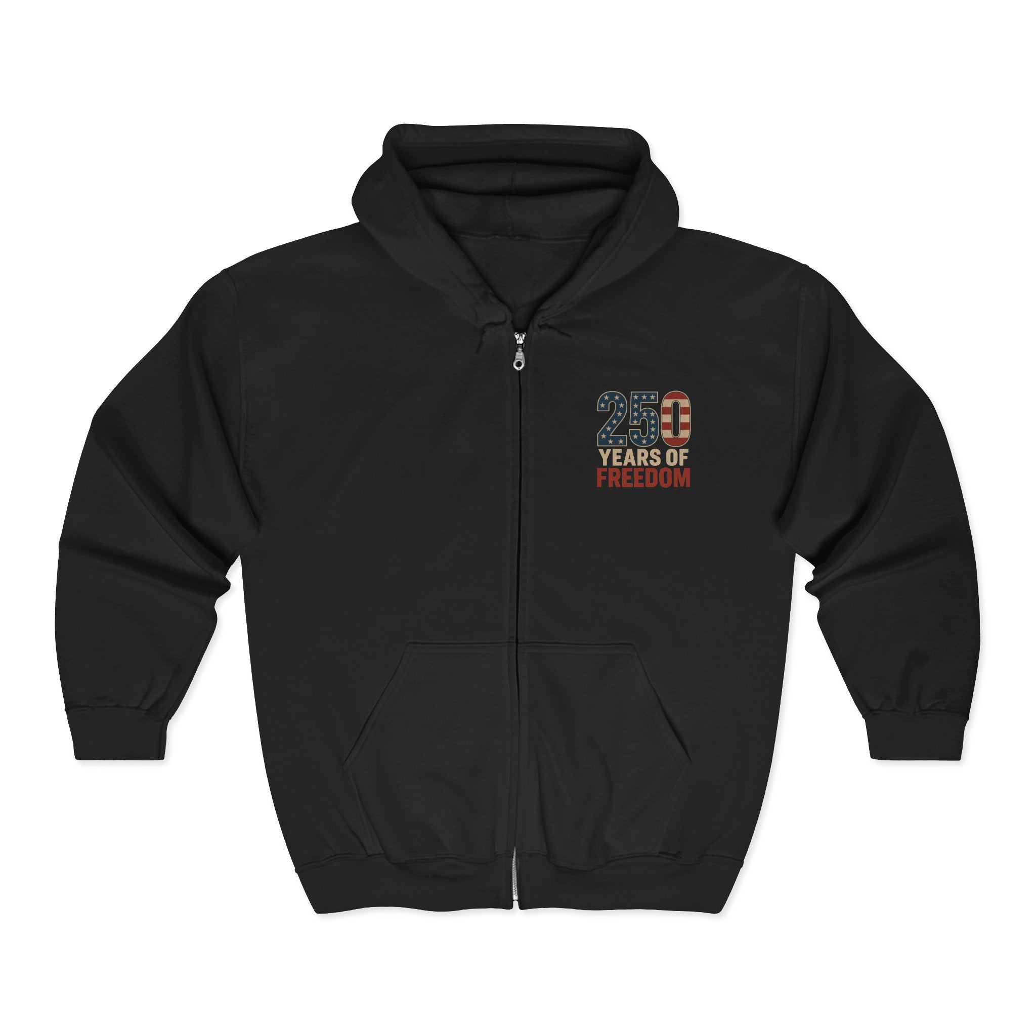 1776% Committed to Freedom Zip Hoodie (Front & Back Print)