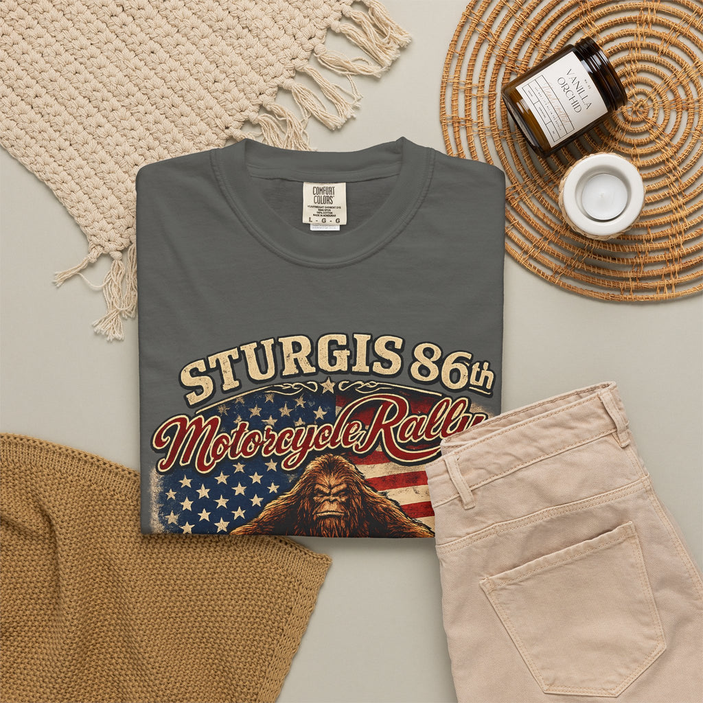 Sturgis 86th Motorcycle Rally T-Shirt — 1938-2026 American Flag Biker Tee