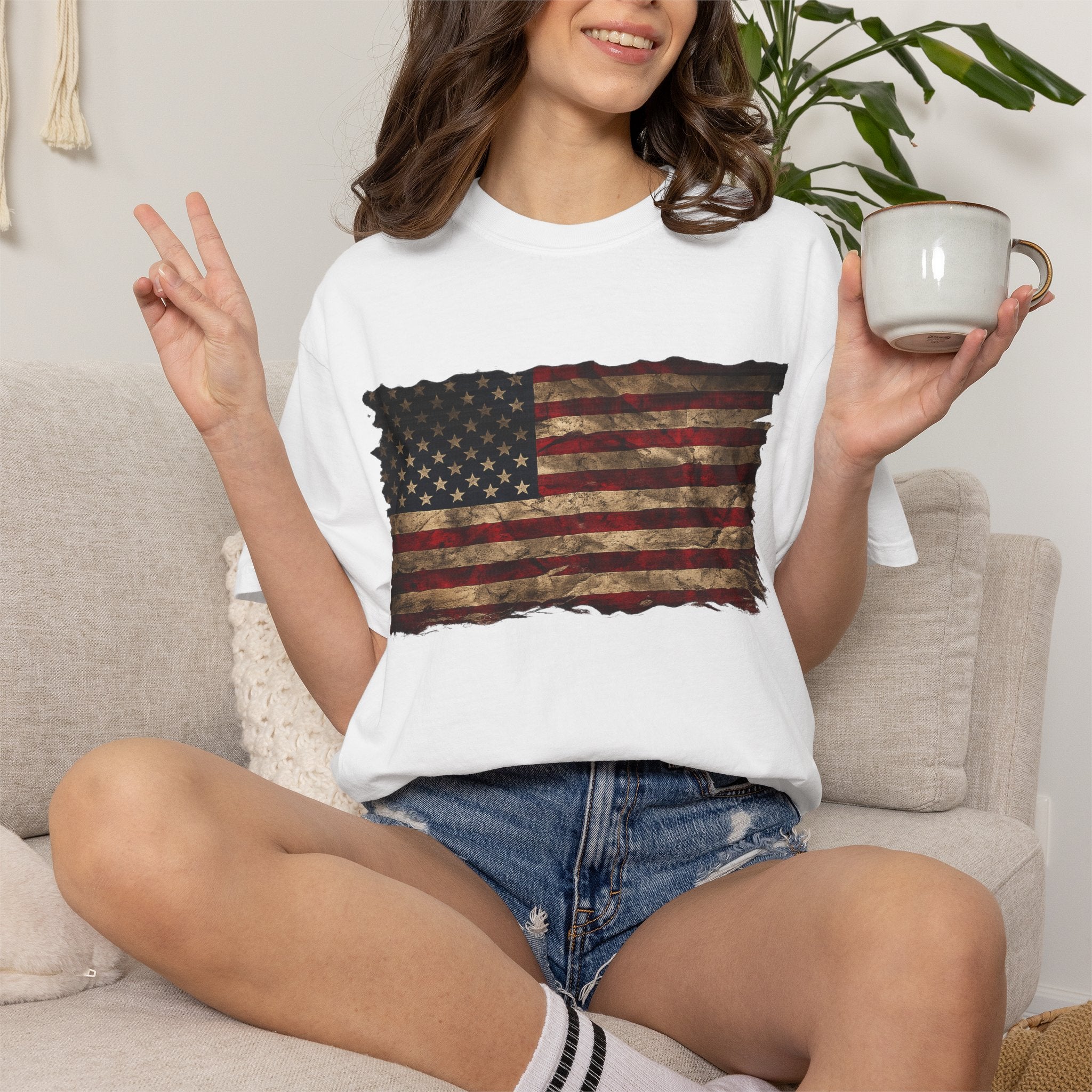 Distressed Flag Unisex Tee