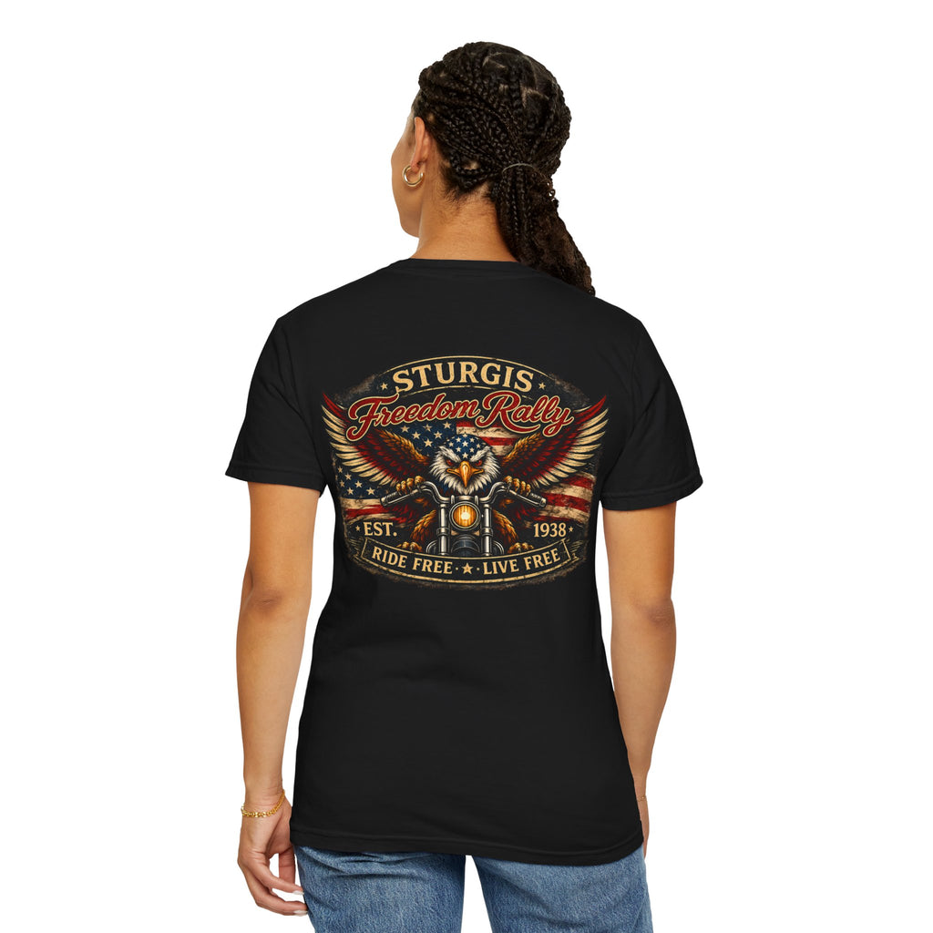 Sturgis Freedom Rally T-Shirt — Eagle Graphic with Rally Dates