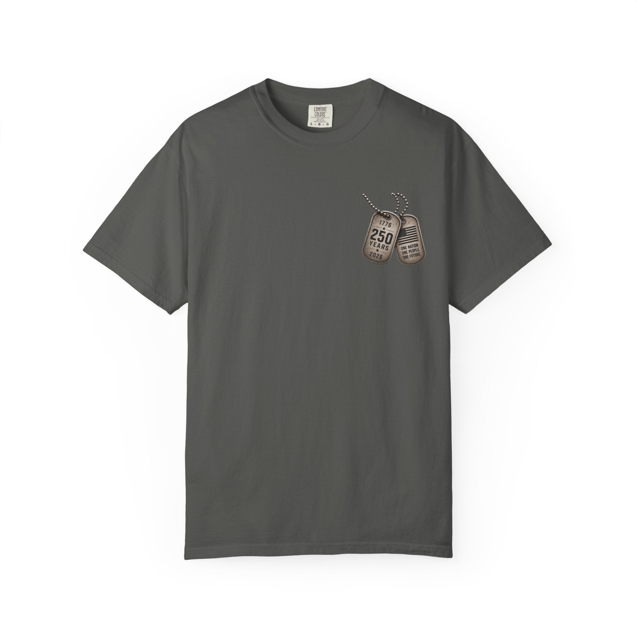 Dog Tags and Skull - 250 Years of Freedom Graphic Tee