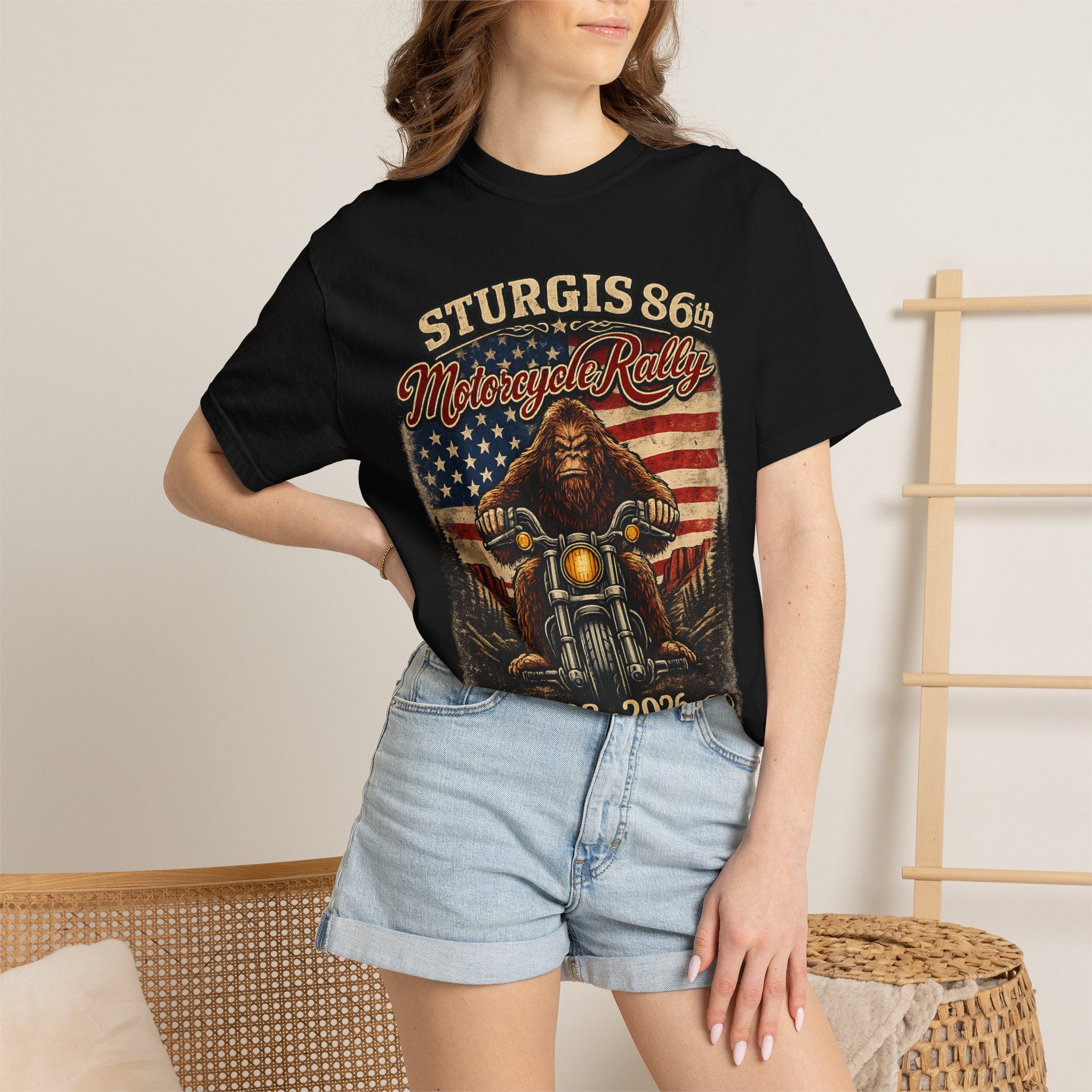 Sturgis 86th Motorcycle Rally T-Shirt — 1938-2026 American Flag Biker Tee