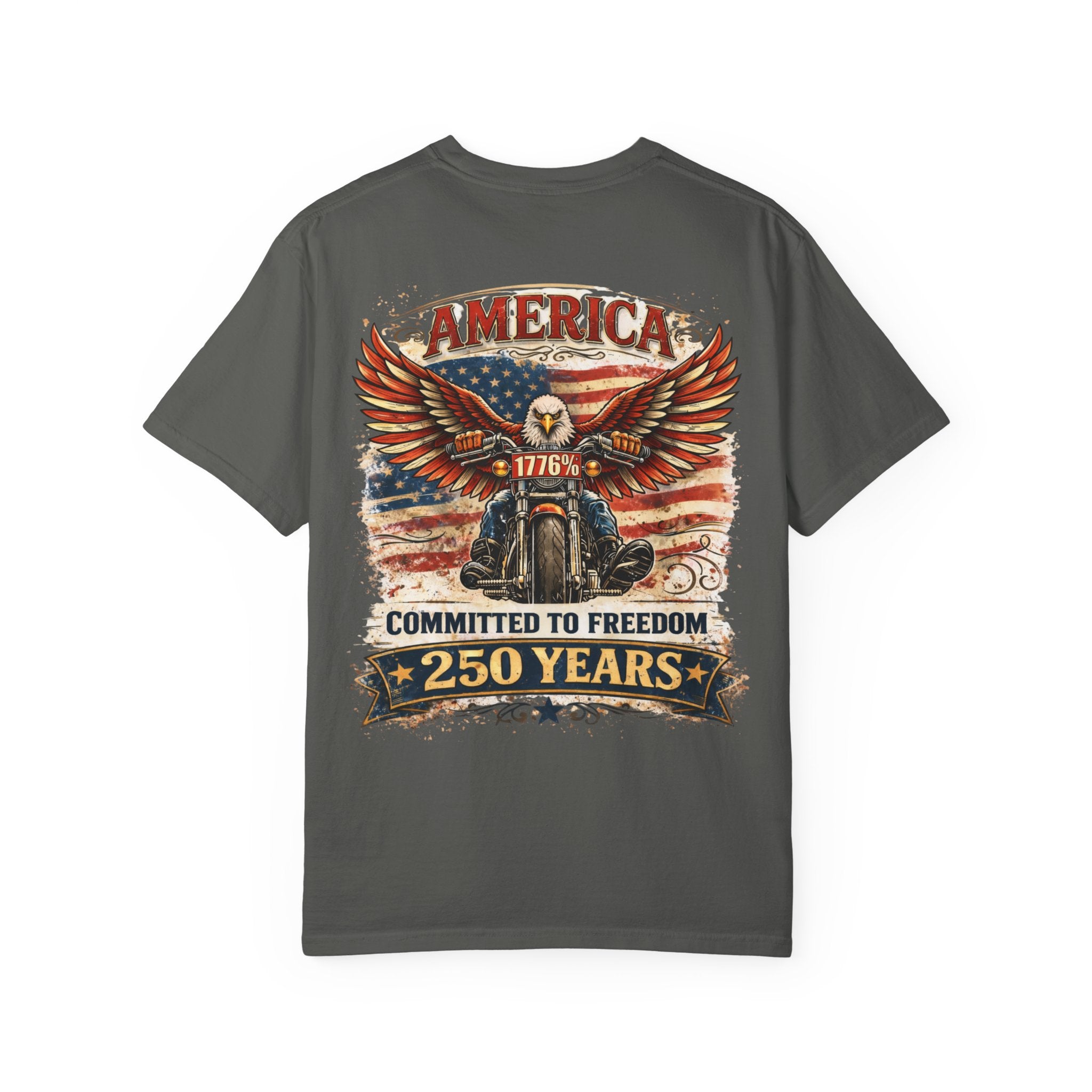 America Motorcycle Unisex Tee Front and Back Design