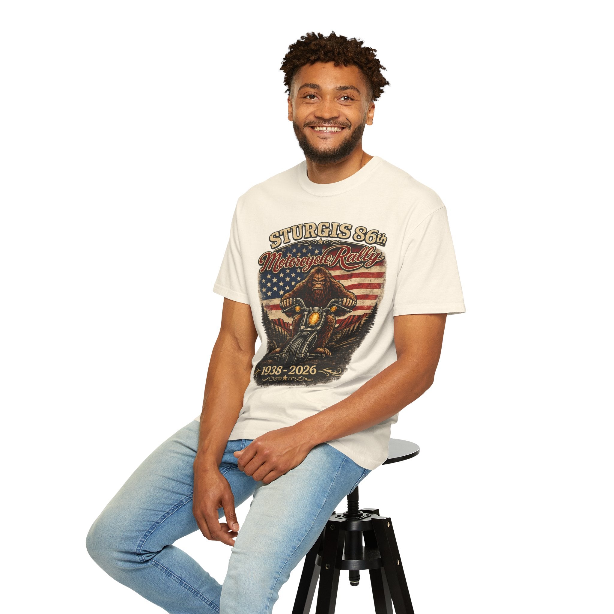 Sturgis 86th Motorcycle Rally T-Shirt — 1938-2026 American Flag Biker Tee