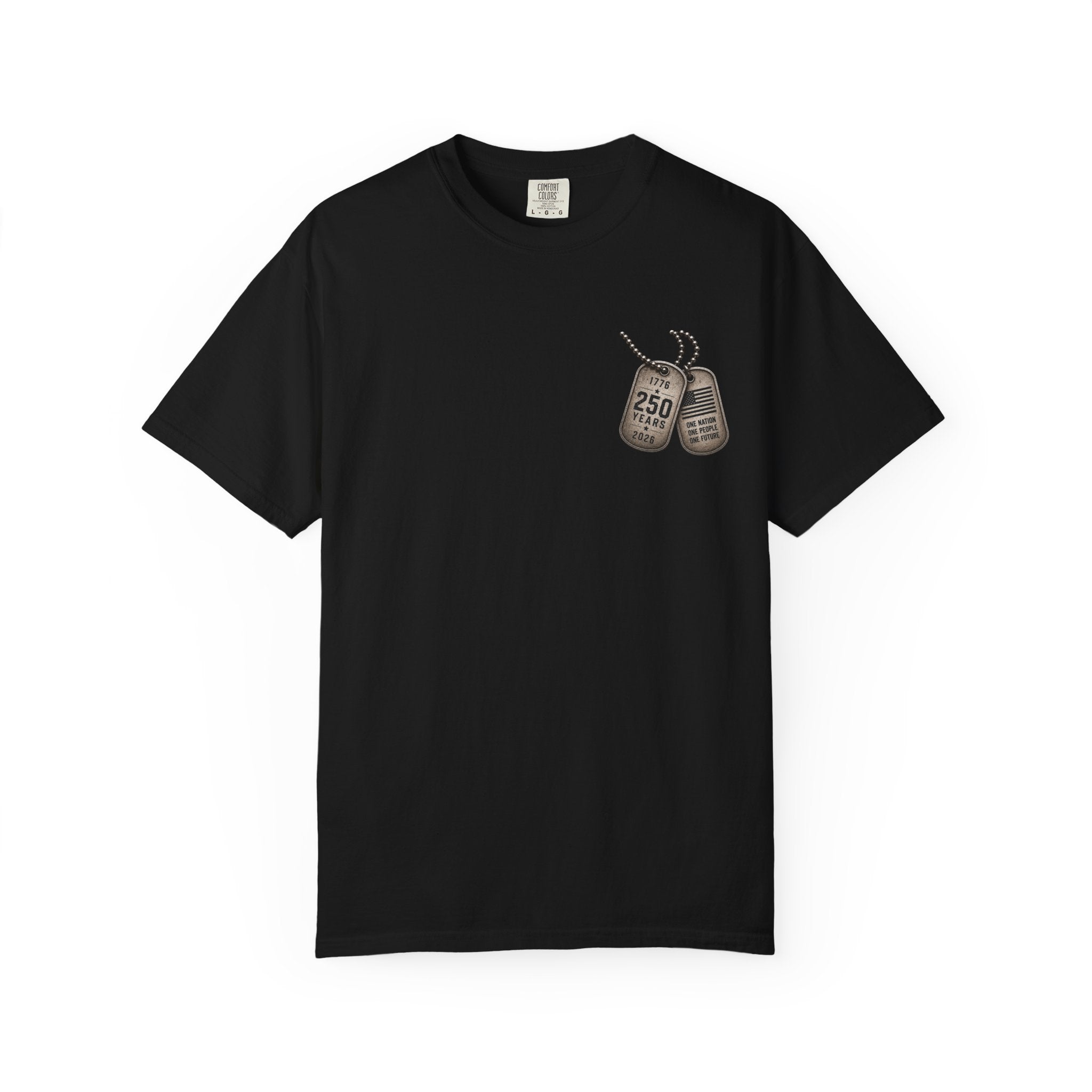 Dog Tags and Skull - 250 Years of Freedom Graphic Tee
