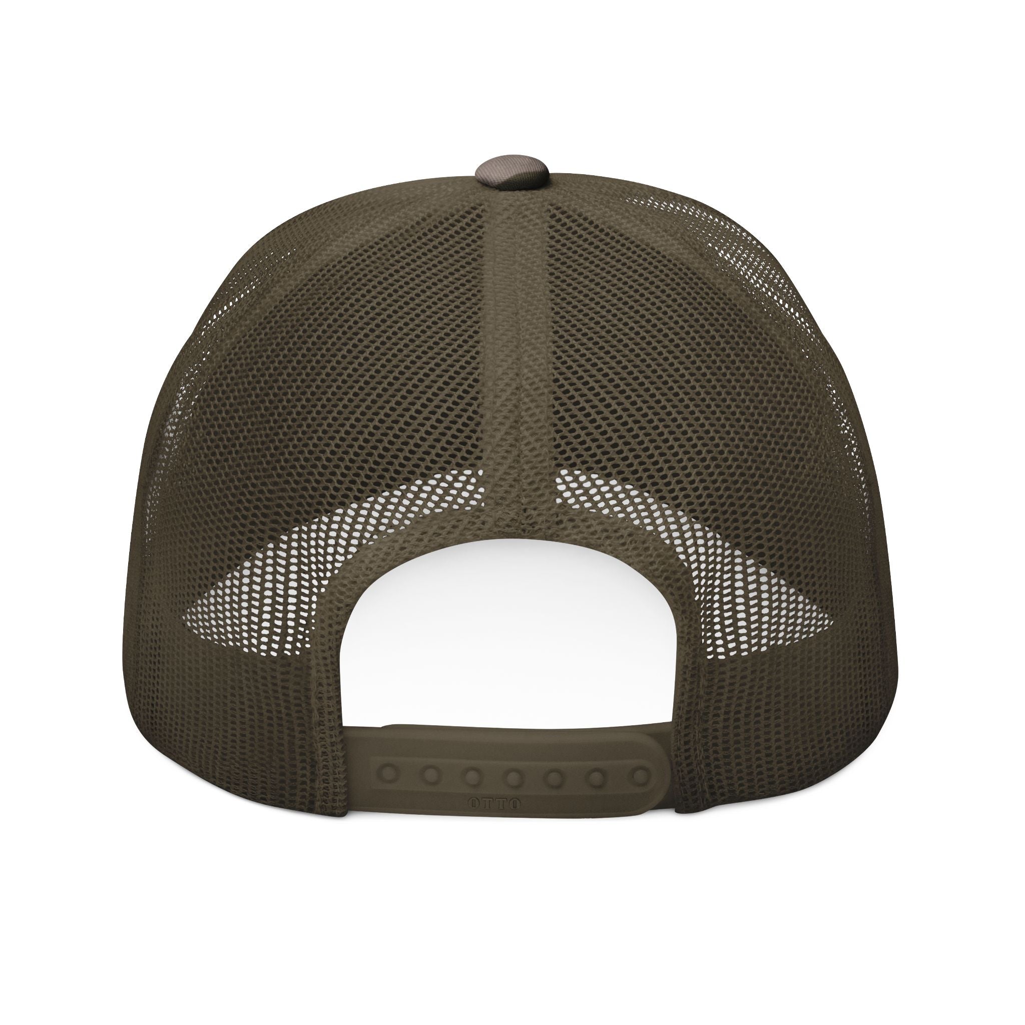 Camouflage Trucker Hat — Embroidered Distressed American Flag