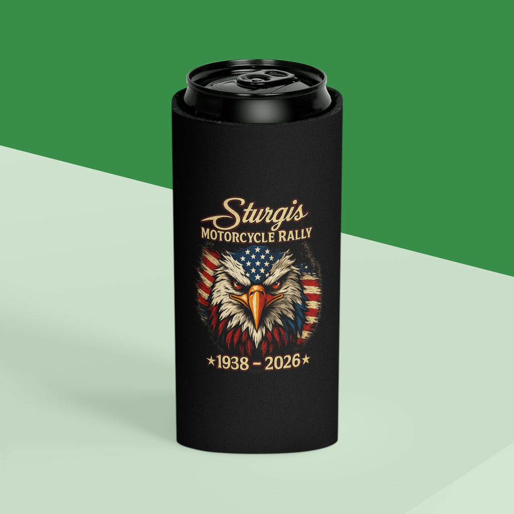 Can Cooler — Sturgis Motorcycle Rally Eagle Flag Design