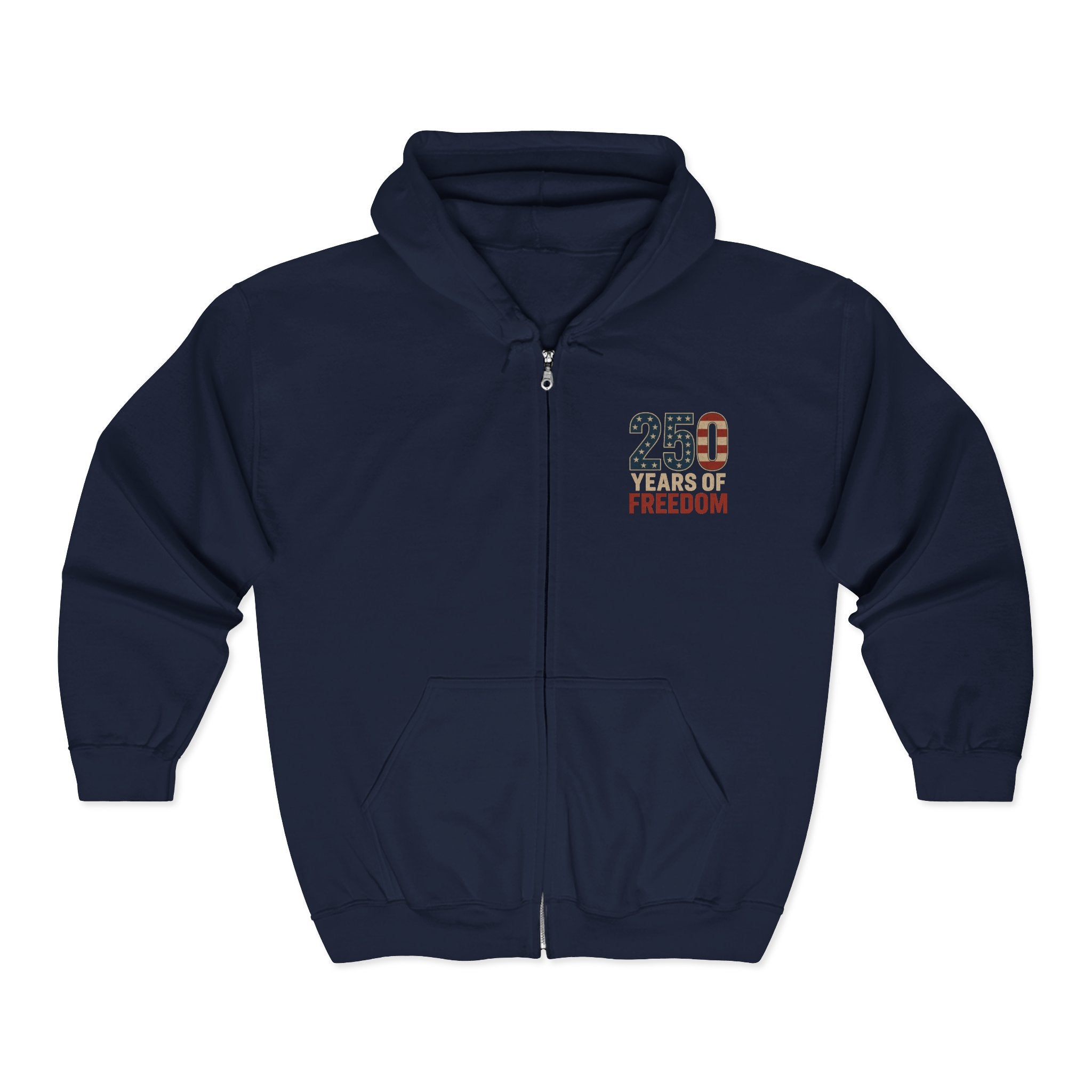 1776% Committed to Freedom Zip Hoodie (Front & Back Print)