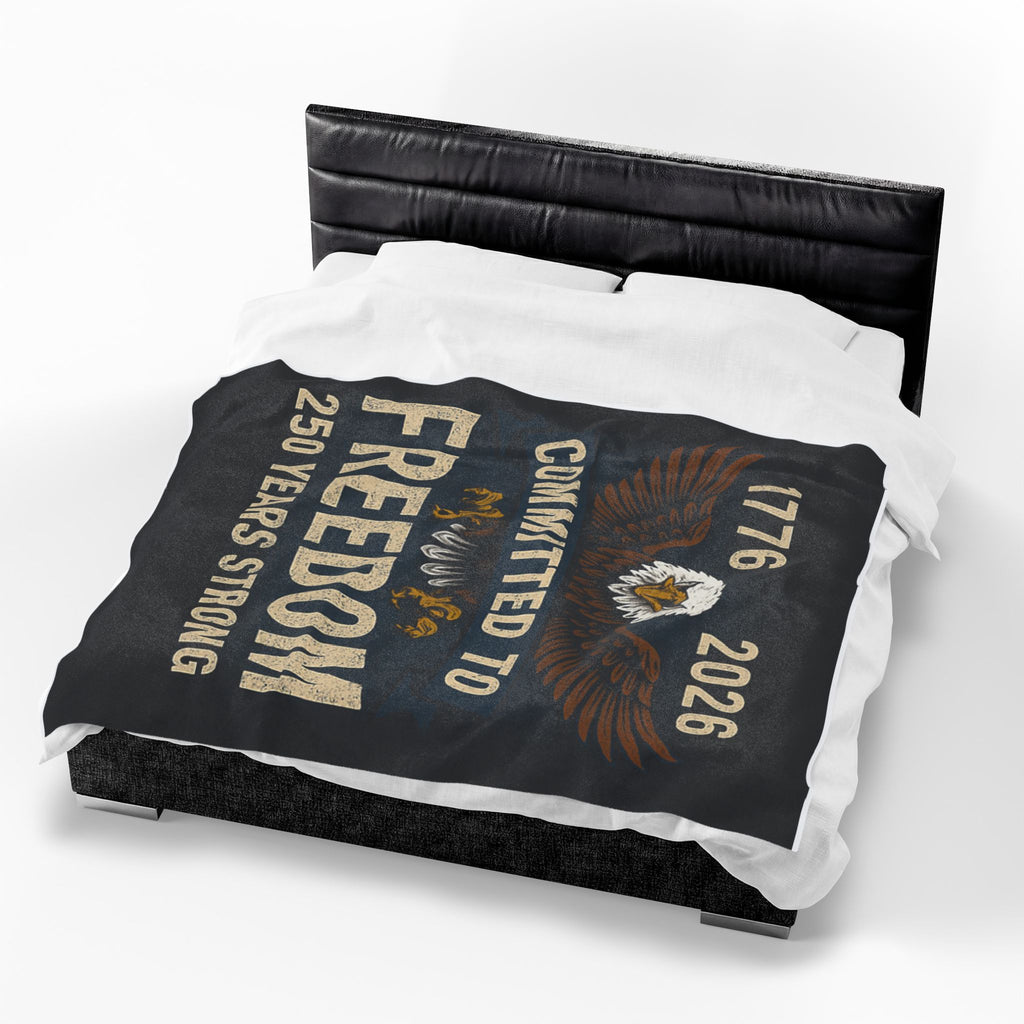 1776-2026 Committed to Freedom Velveteen Plush Blanket
