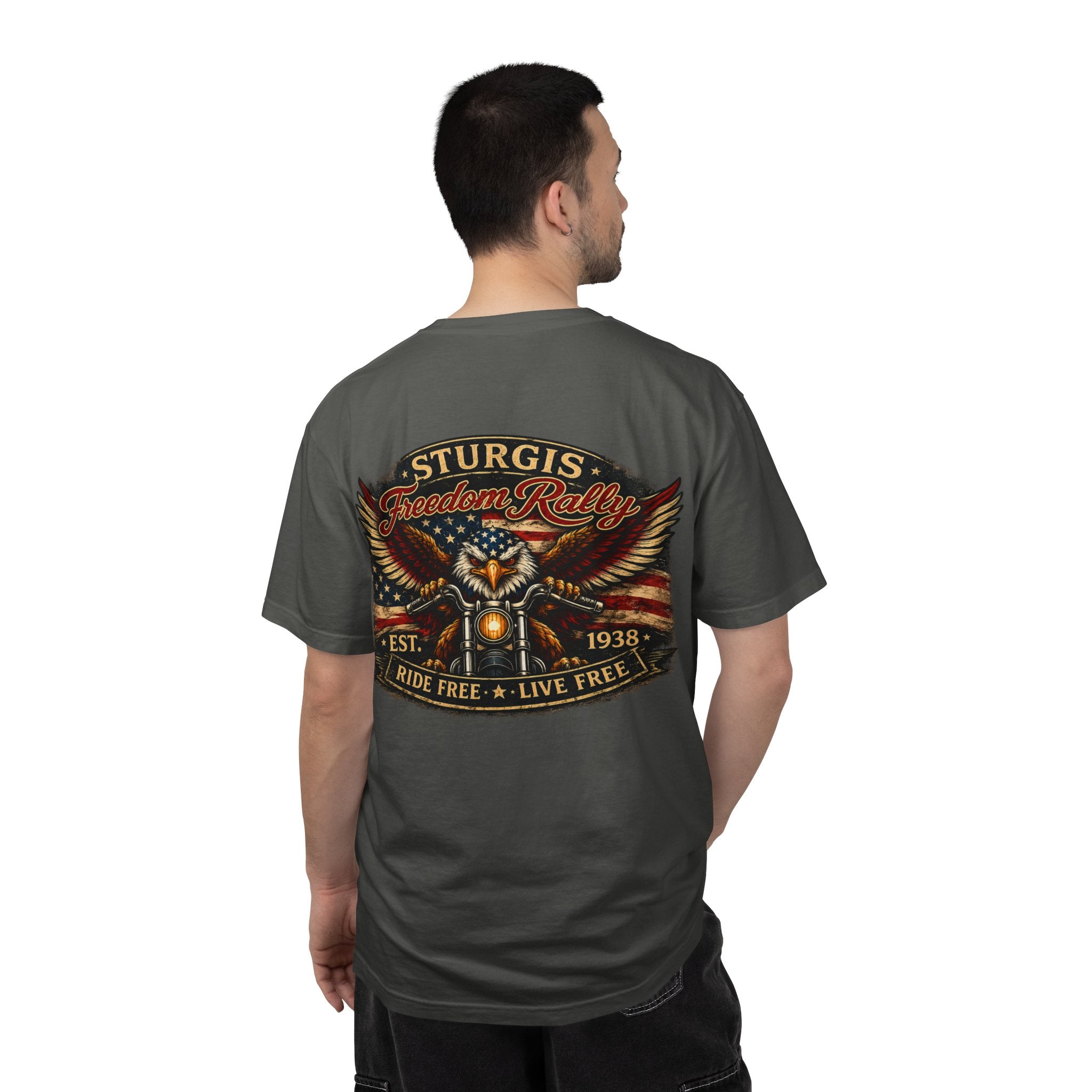 Sturgis Freedom Rally T-Shirt — Eagle Graphic with Rally Dates
