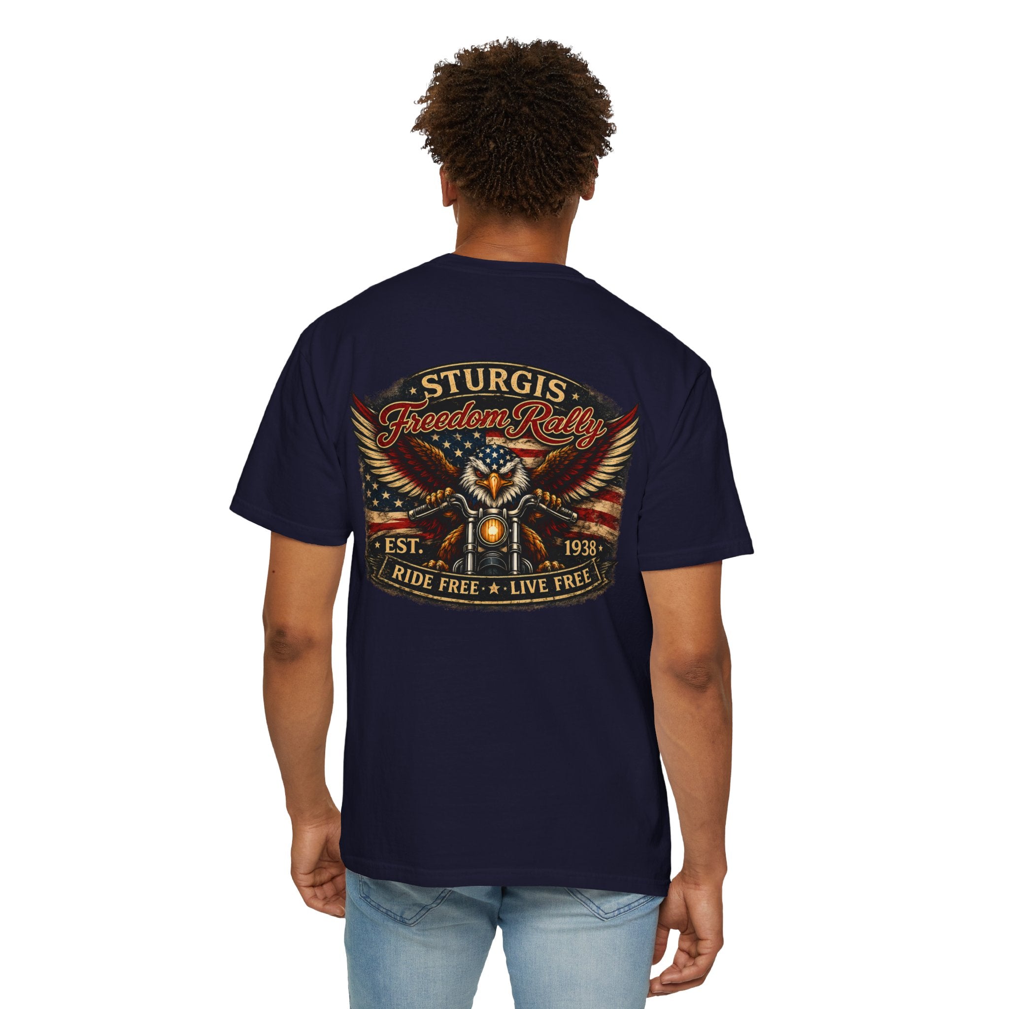 Sturgis Freedom Rally T-Shirt — Eagle Graphic with Rally Dates