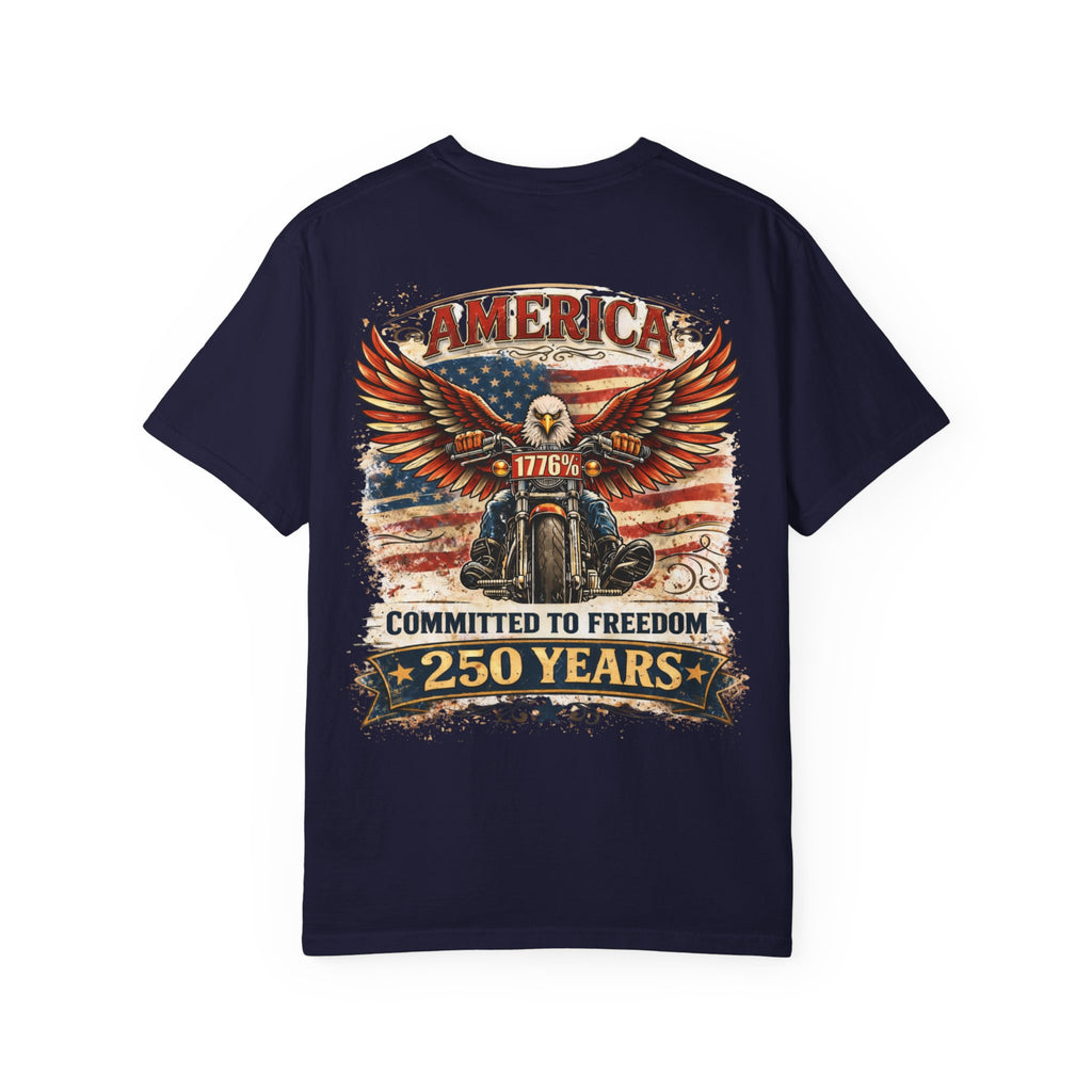 America Motorcycle Unisex Tee Front and Back Design
