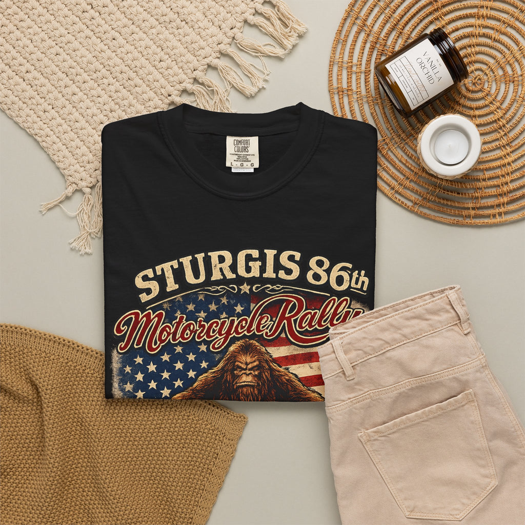 Sturgis 86th Motorcycle Rally T-Shirt — 1938-2026 American Flag Biker Tee