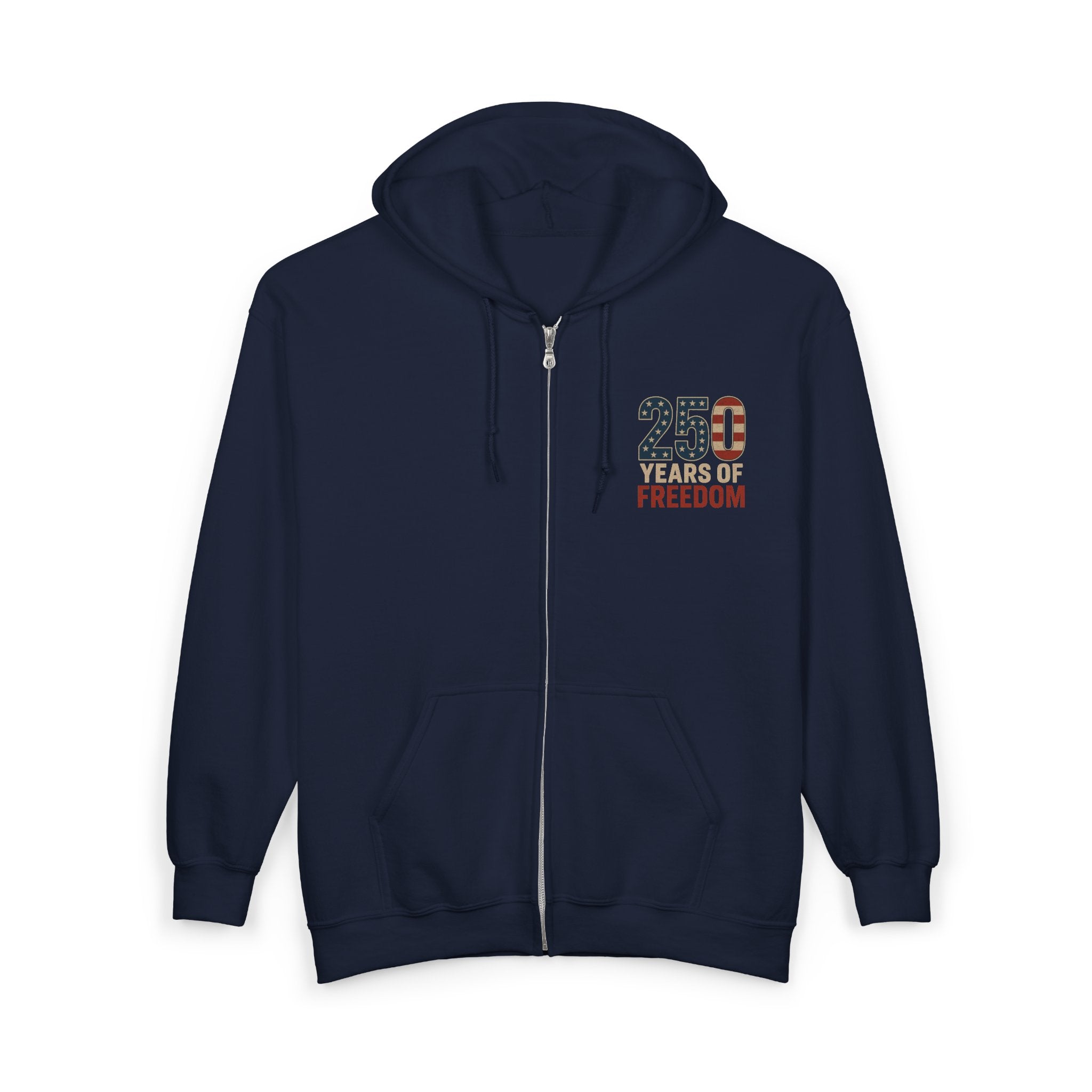 1776% Committed to Freedom Zip Hoodie (Front & Back Print)