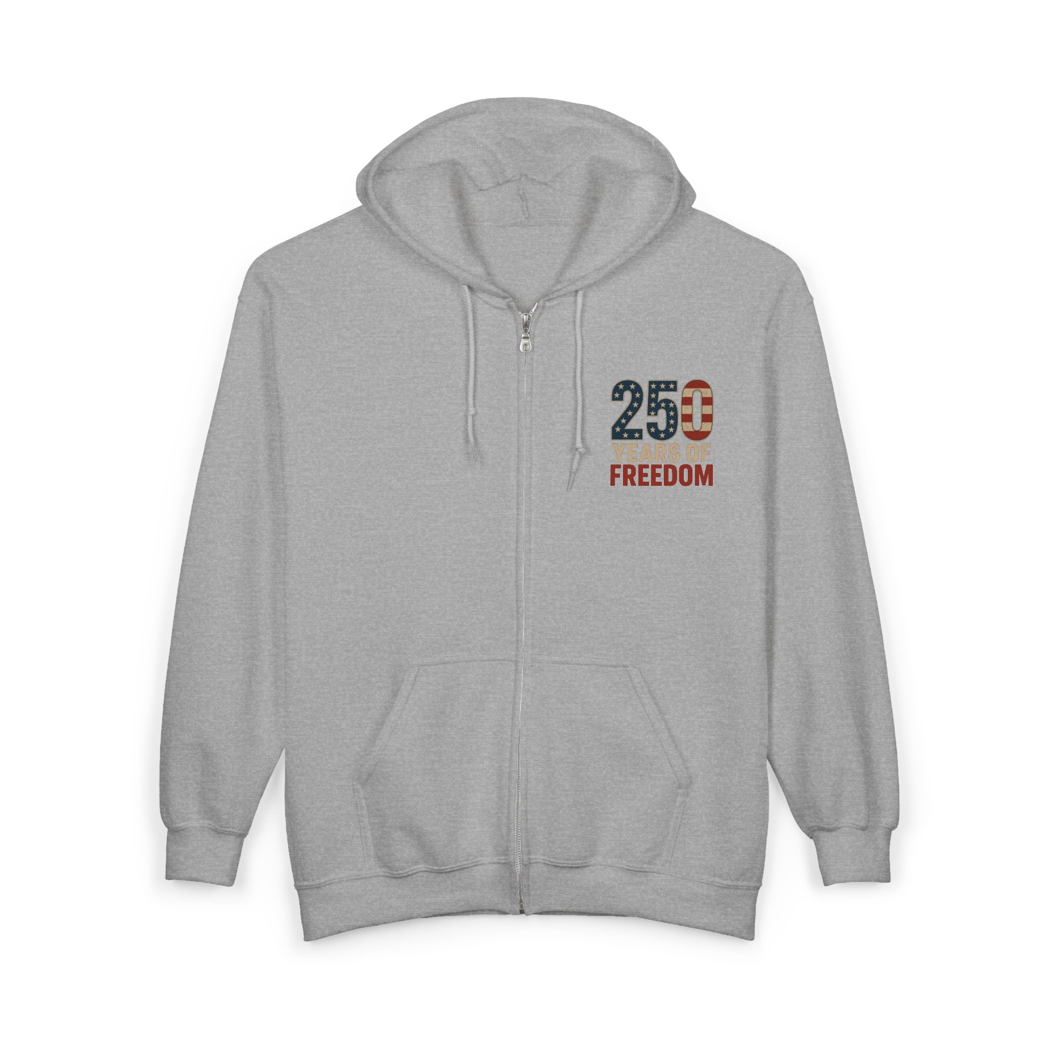 1776% Committed to Freedom Zip Hoodie (Front & Back Print)