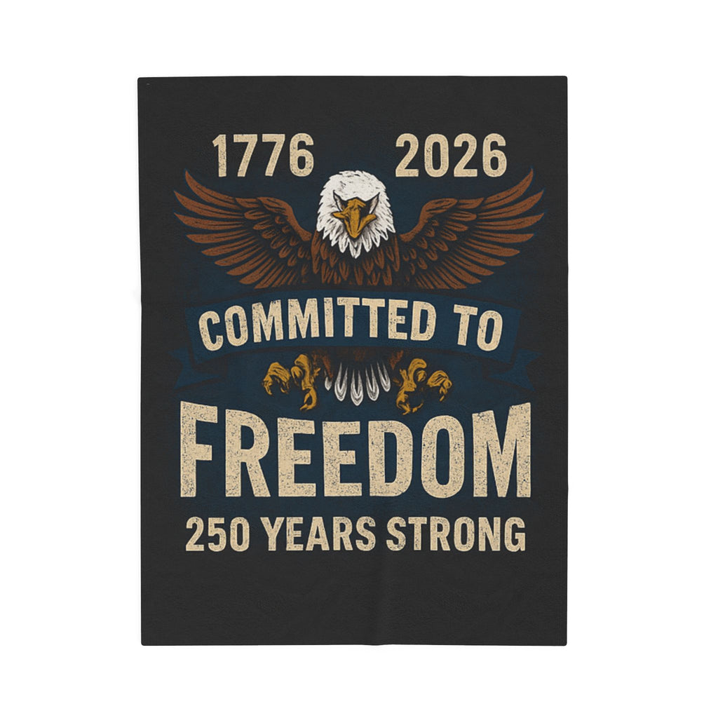 1776-2026 Committed to Freedom Velveteen Plush Blanket