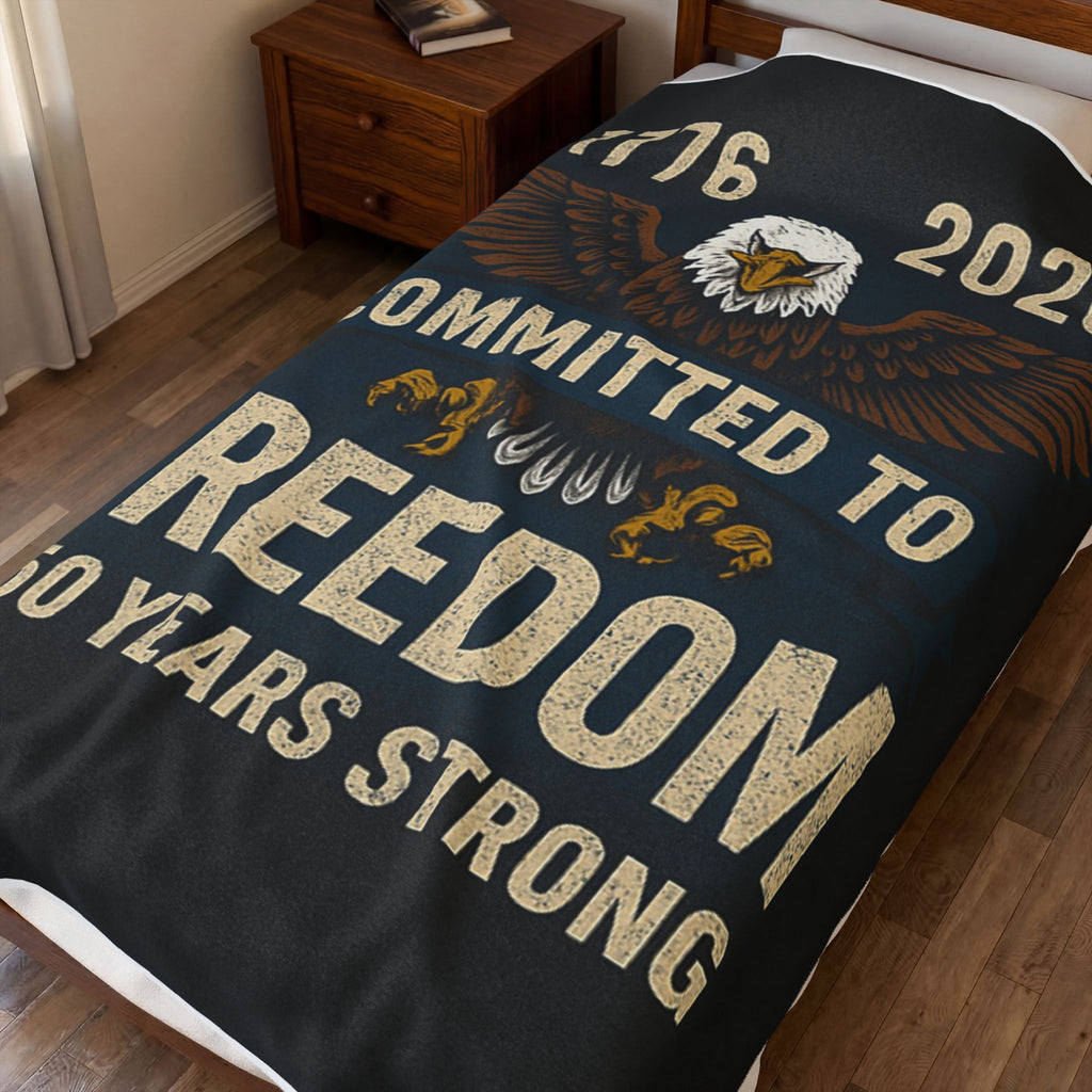 1776-2026 Committed to Freedom Velveteen Plush Blanket