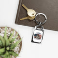Freedom 250 Metal Keyring — American Flag Rectangle Photo Keychain