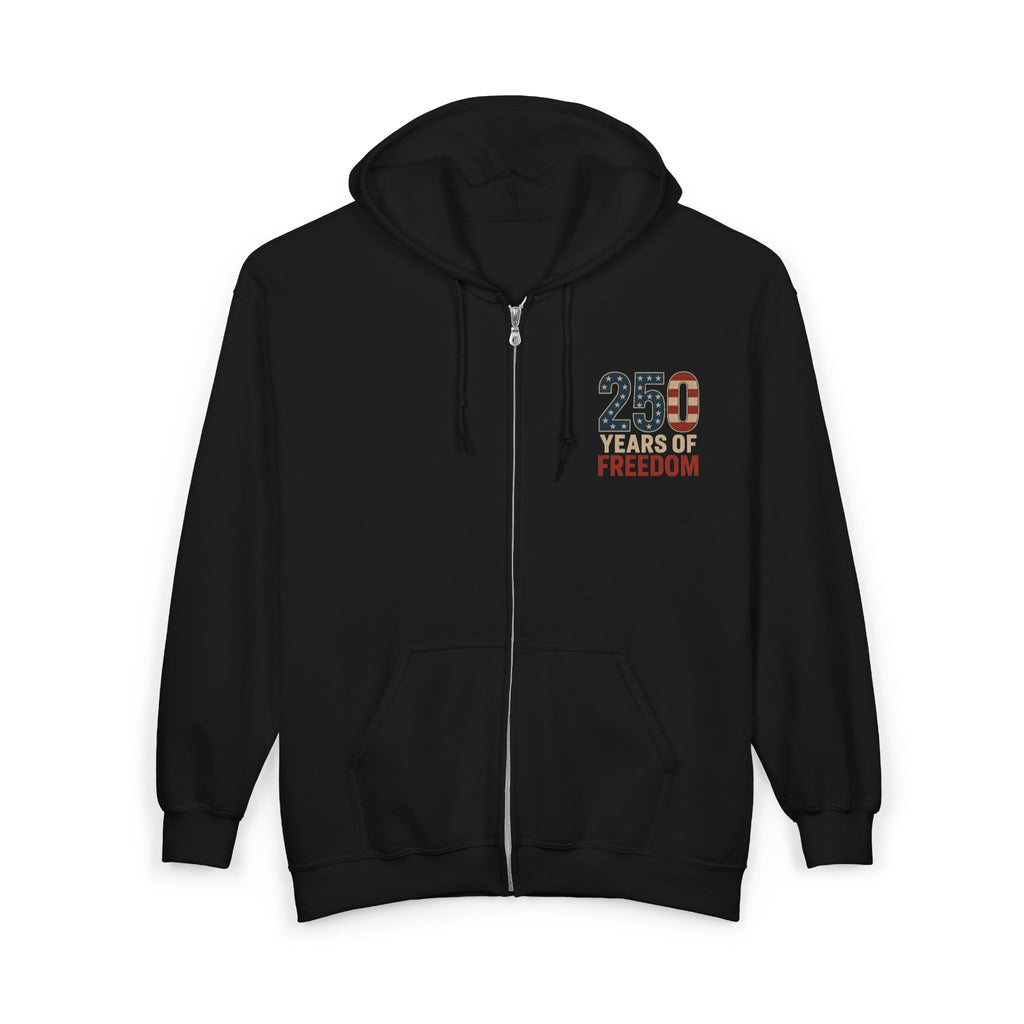1776% Committed to Freedom Zip Hoodie (Front & Back Print)