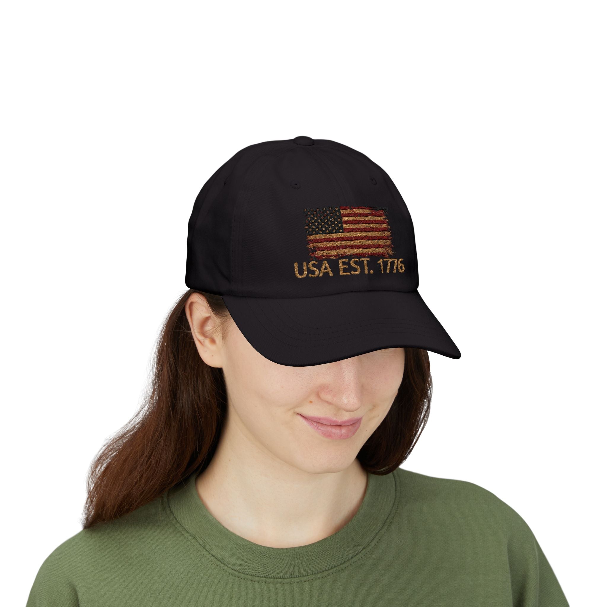 Distressed American Flag Dad Cap — Vintage USA