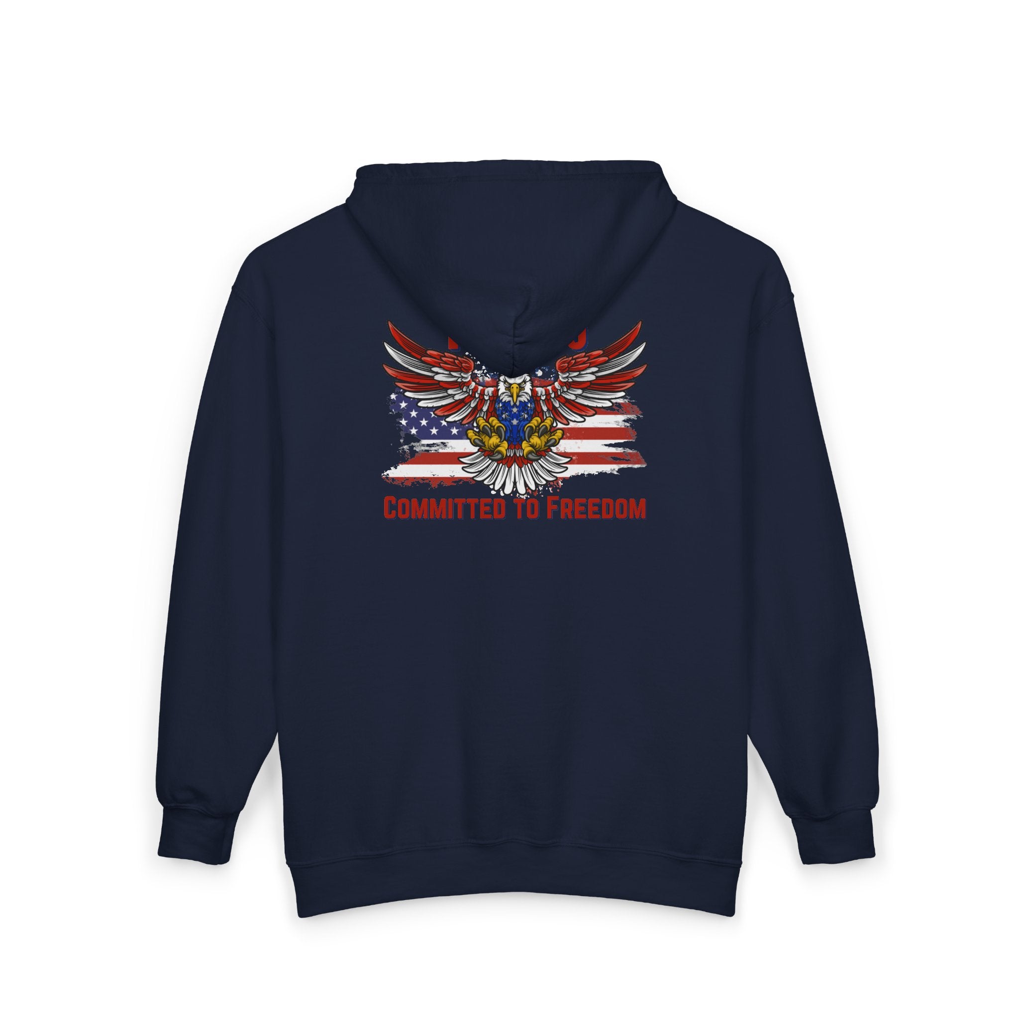1776% Committed to Freedom Zip Hoodie (Front & Back Print)