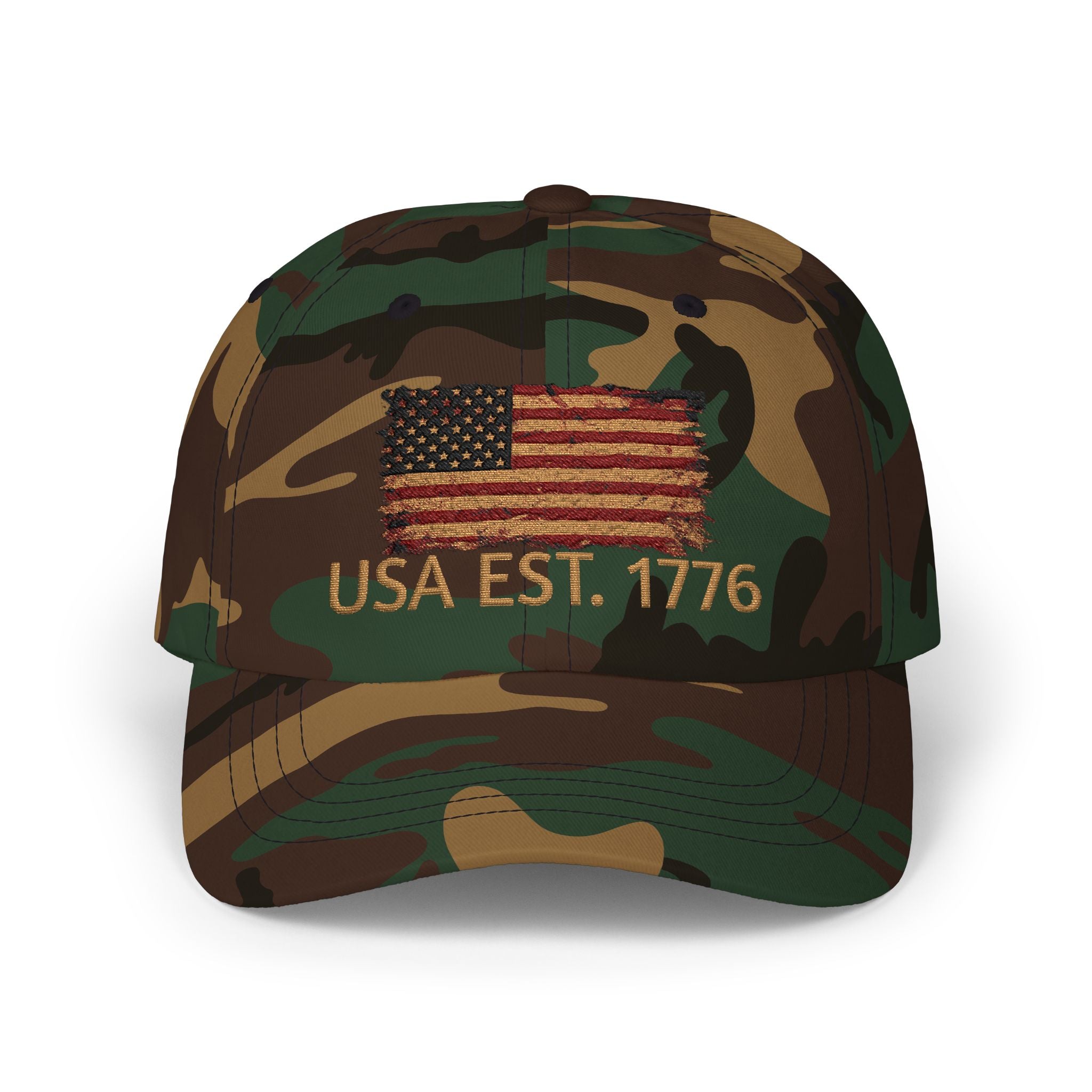Distressed American Flag Dad Cap — Vintage USA