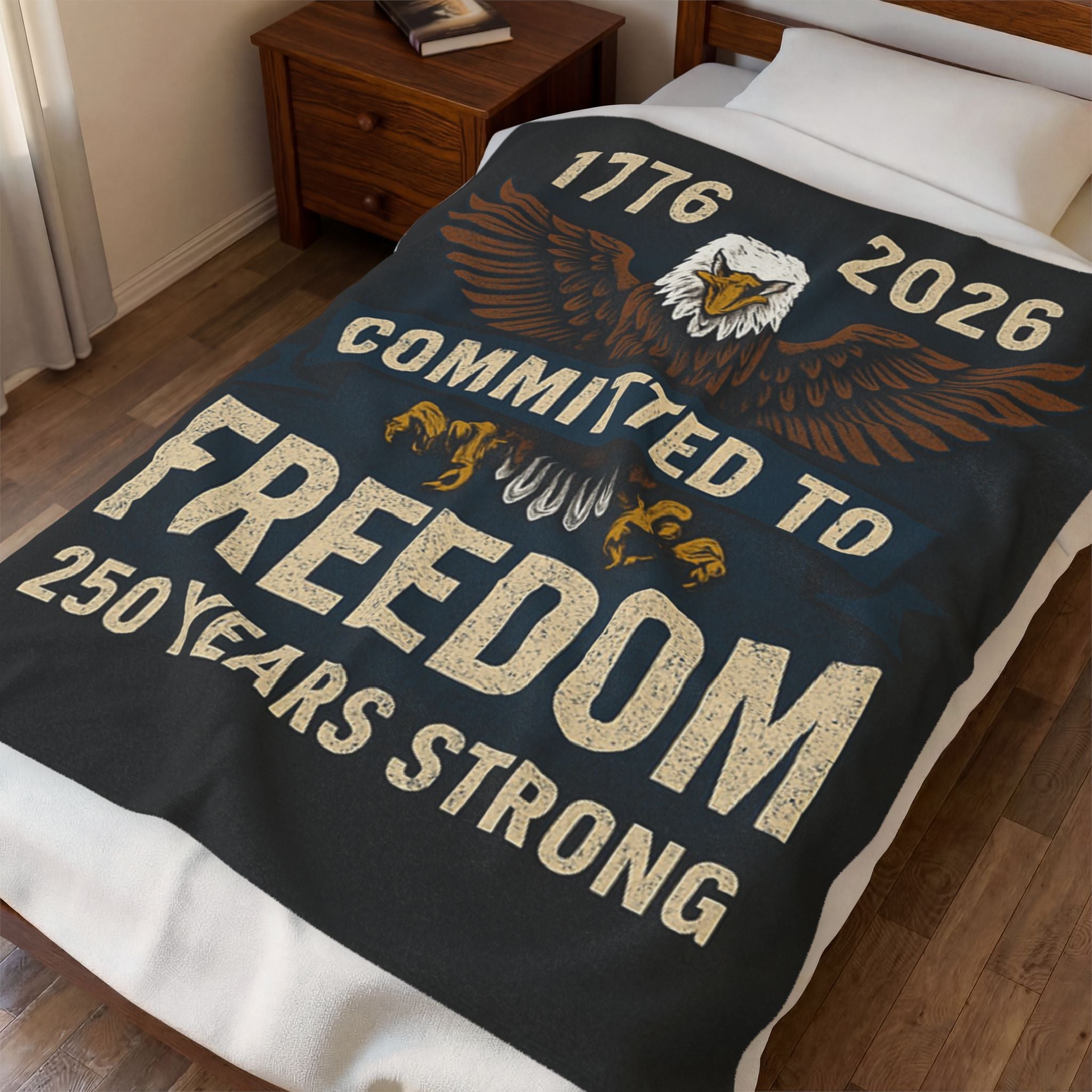1776-2026 Committed to Freedom Velveteen Plush Blanket