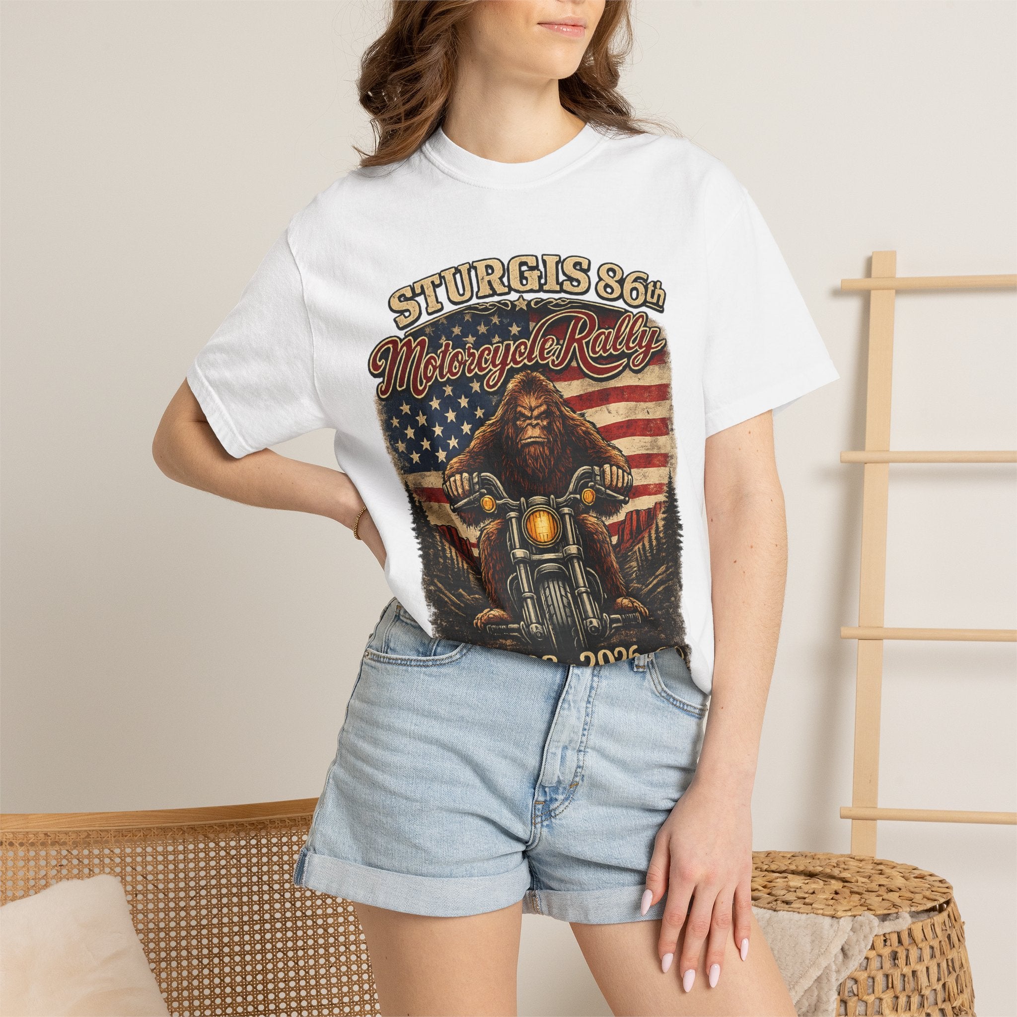 Sturgis 86th Motorcycle Rally T-Shirt — 1938-2026 American Flag Biker Tee