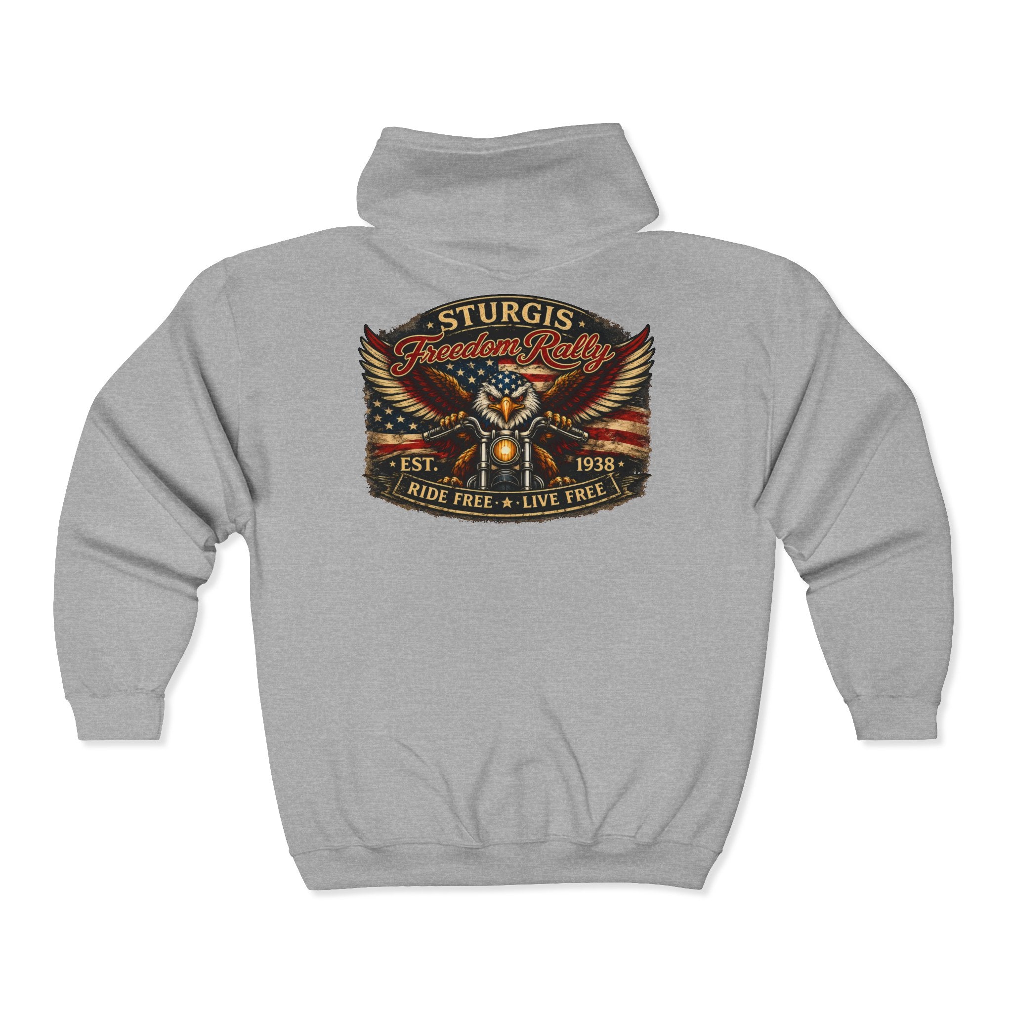 Sturgis Motorcycle Freedom Rally Hoodie (Front & Back Print)