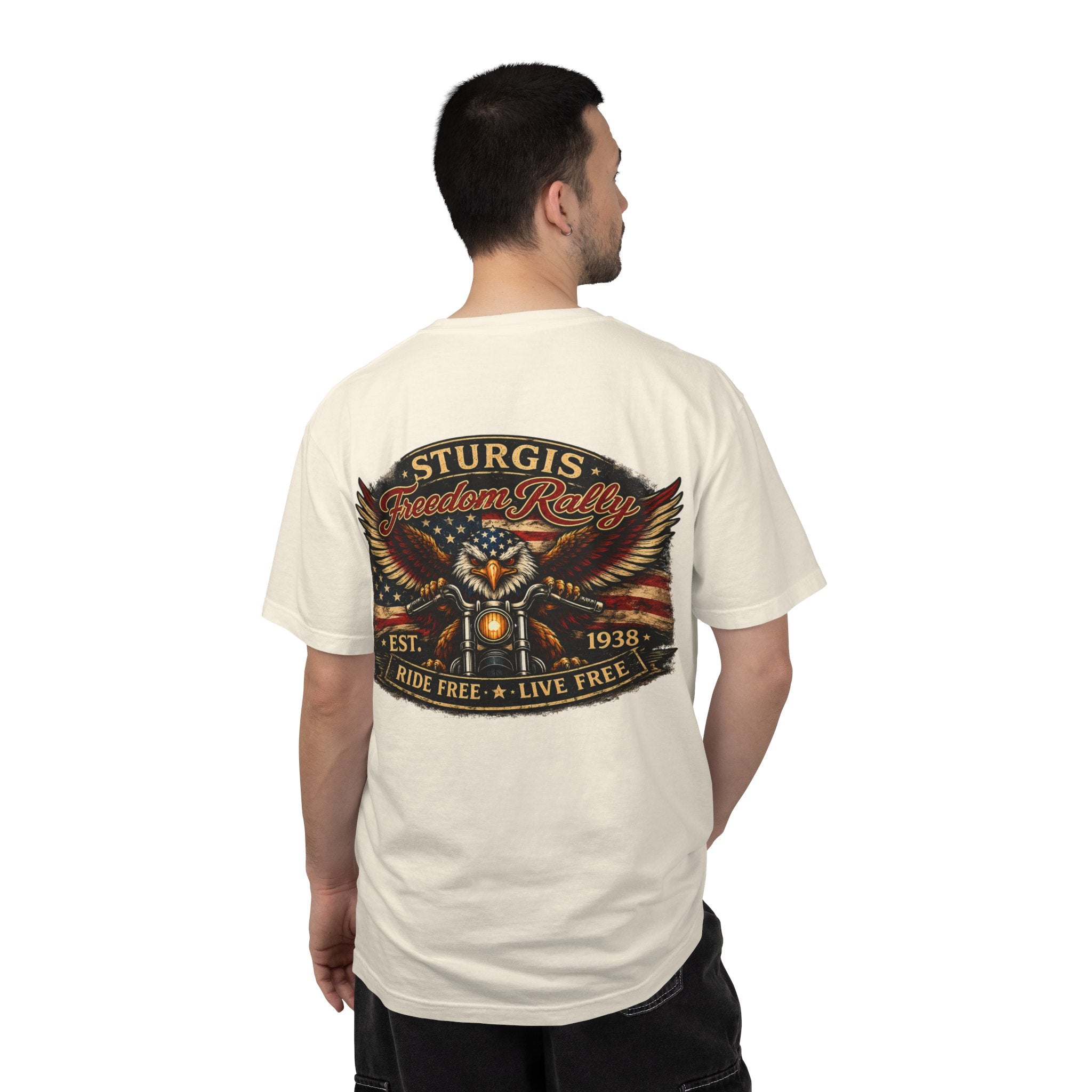 Sturgis Freedom Rally T-Shirt — Eagle Graphic with Rally Dates