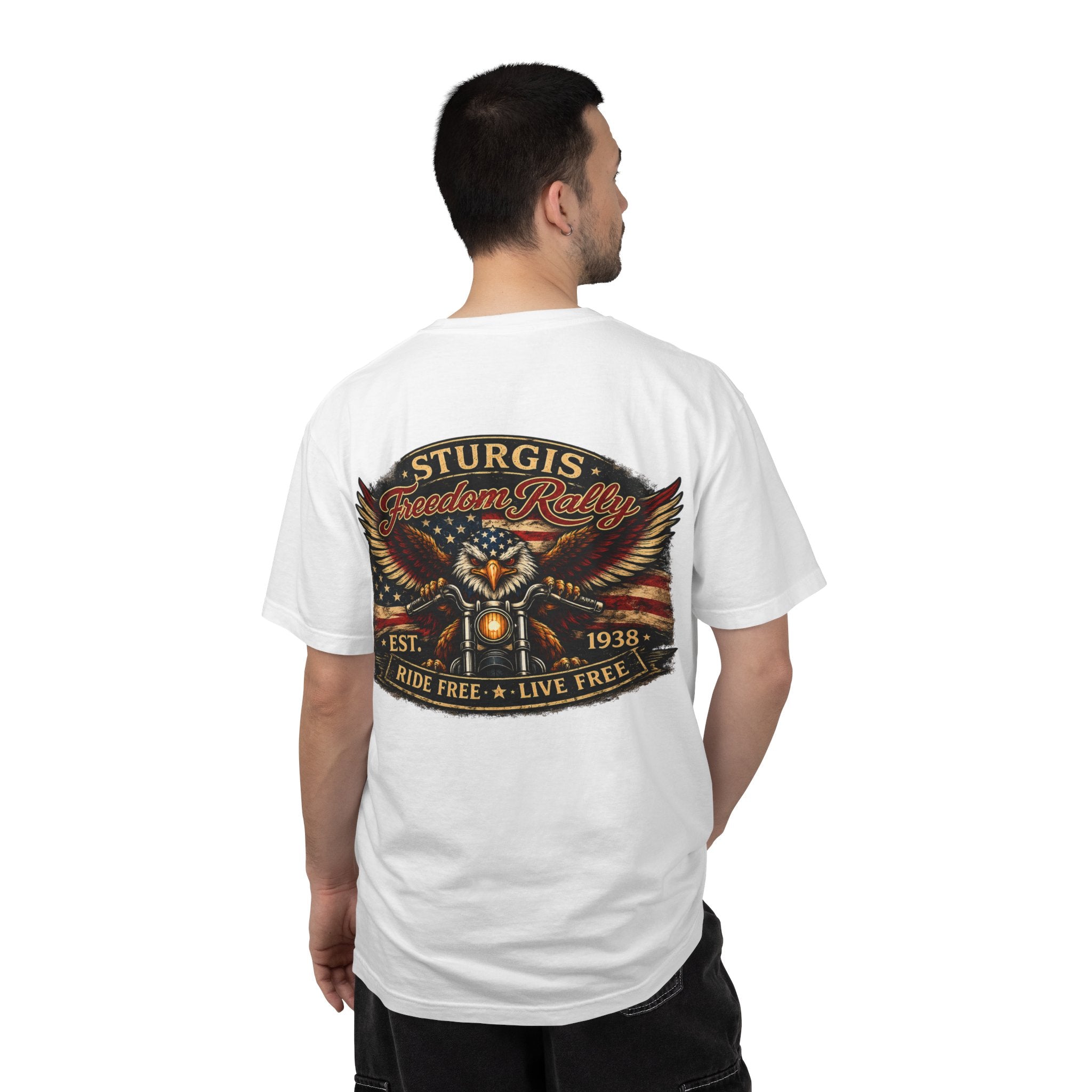 Sturgis Freedom Rally T-Shirt — Eagle Graphic with Rally Dates
