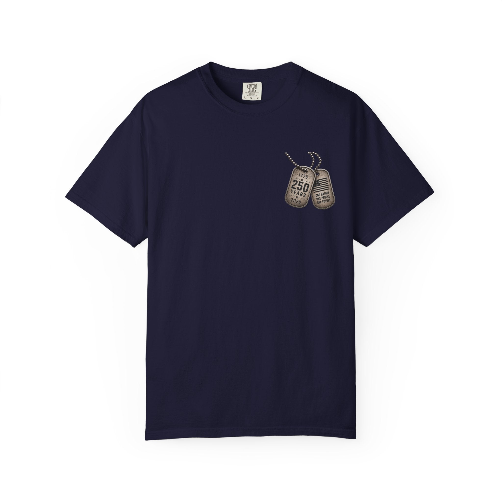 Dog Tags and Skull - 250 Years of Freedom Graphic Tee