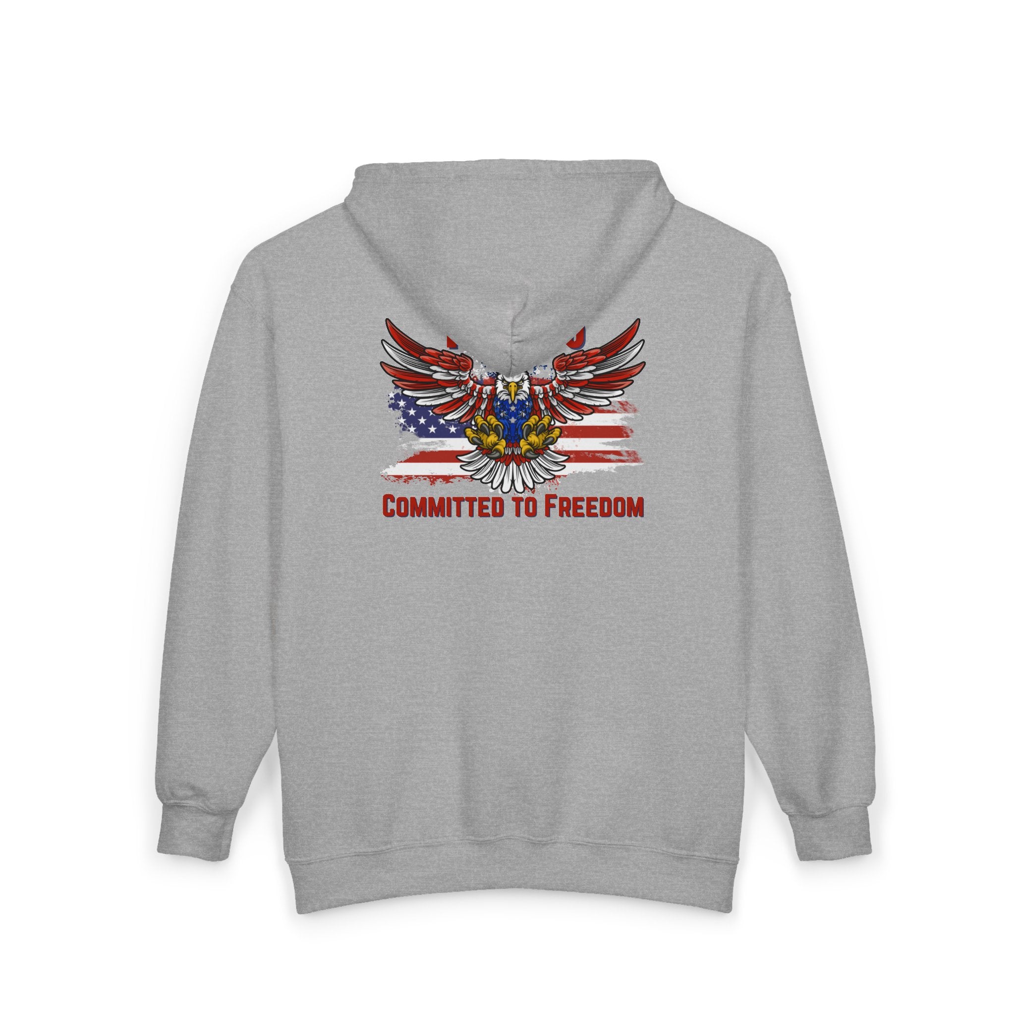 1776% Committed to Freedom Zip Hoodie (Front & Back Print)