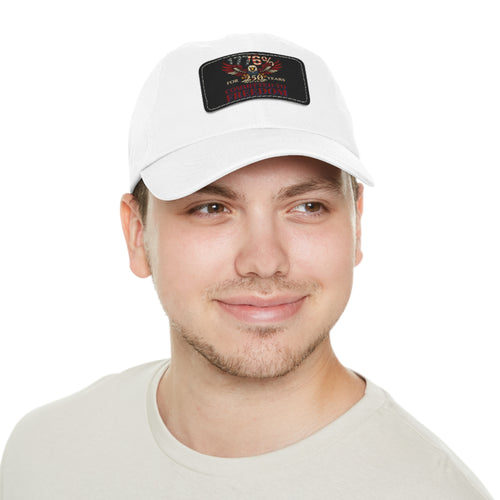 1776% Committed to Freedom Dad Hat with Leather Patch (Rectangle)