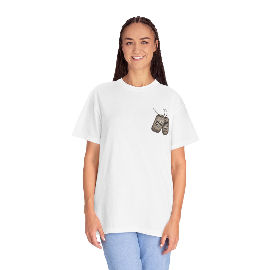 Dog Tags and Skull - 250 Years of Freedom Graphic Tee