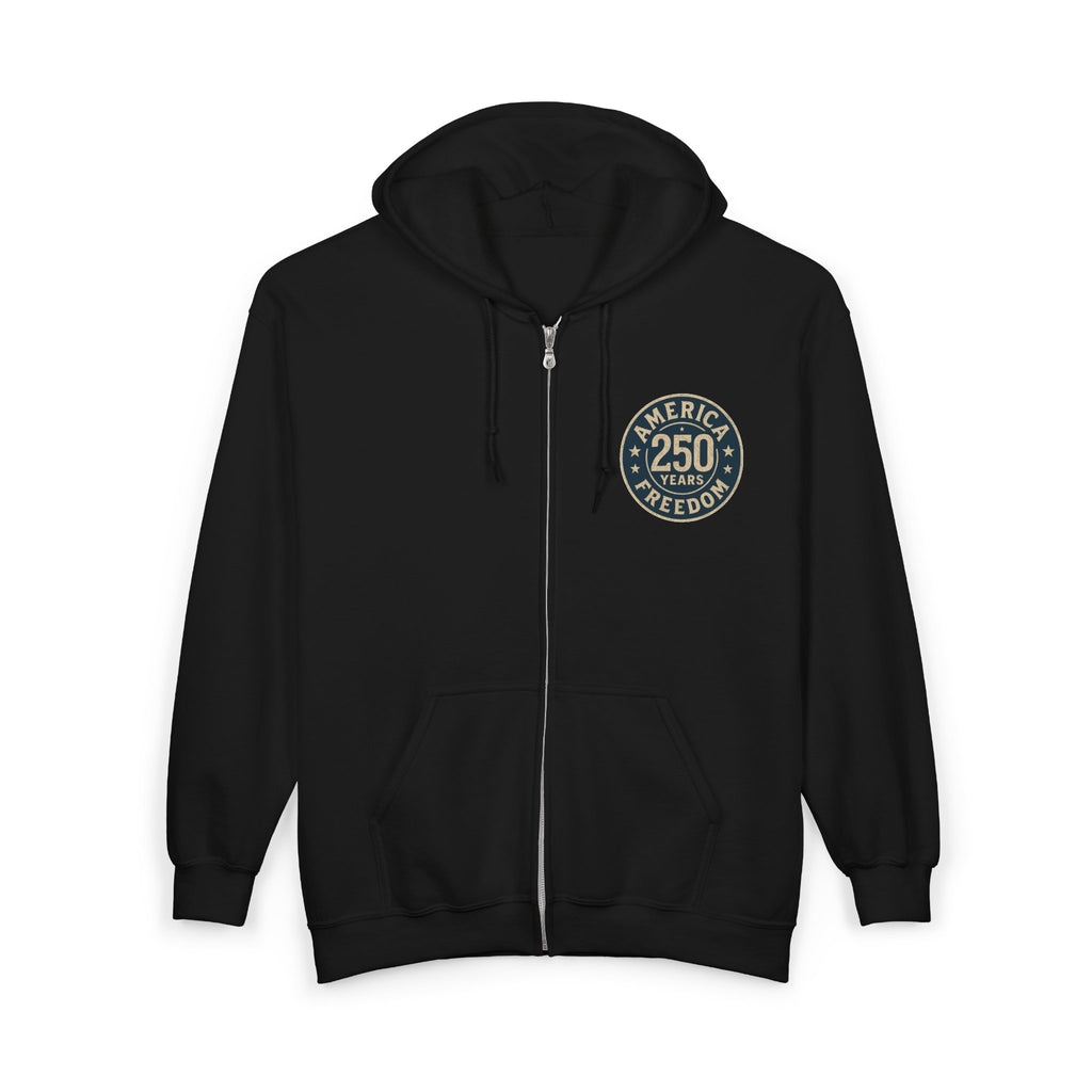 1776% Committed to Freedom - 250 Years Zip Hoodie (Front & Back Print)